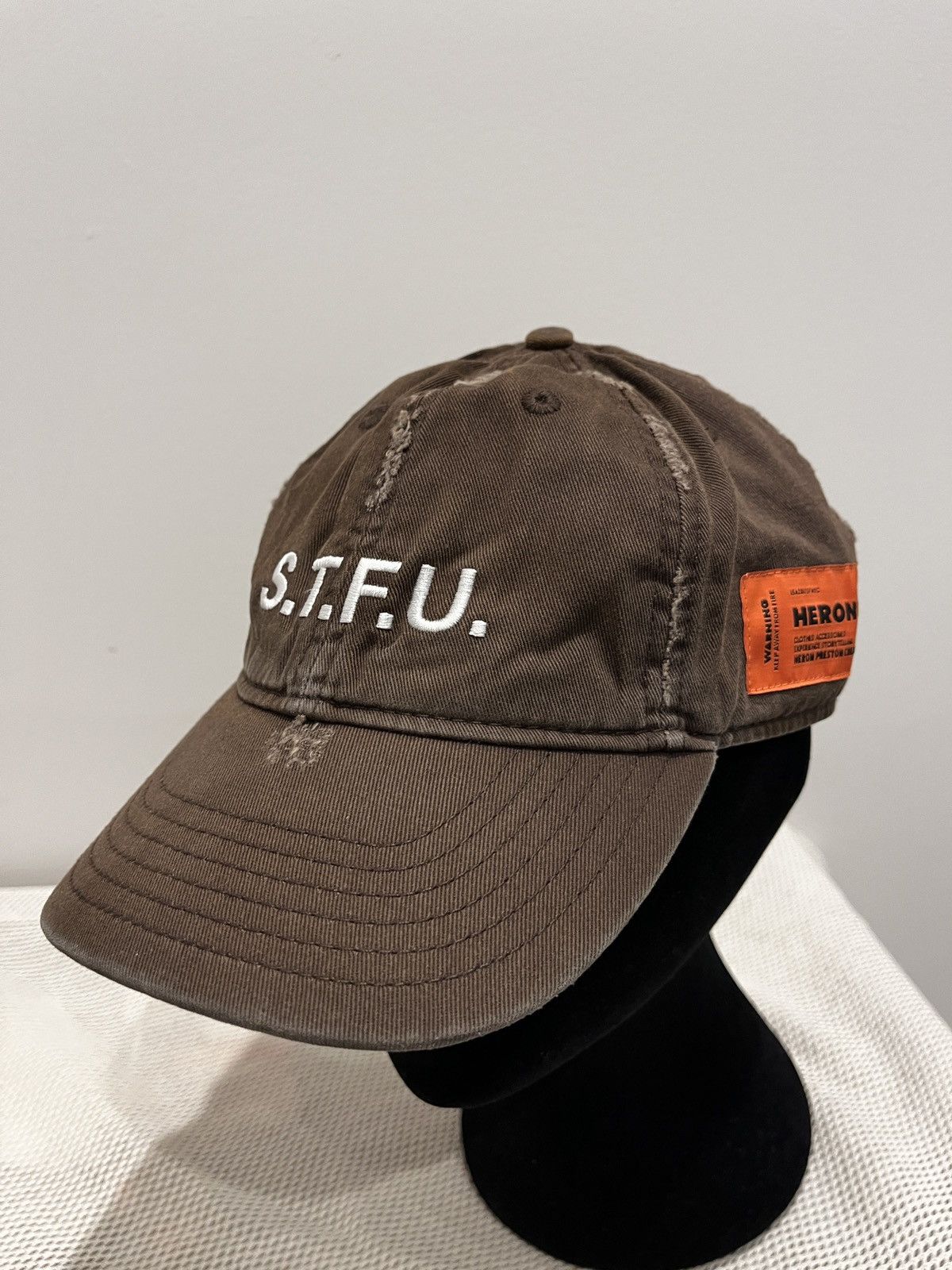 Heron Preston Heron Preston STFU Distressed Hat (unisex) Size ONE SIZE - 9 Thumbnail
