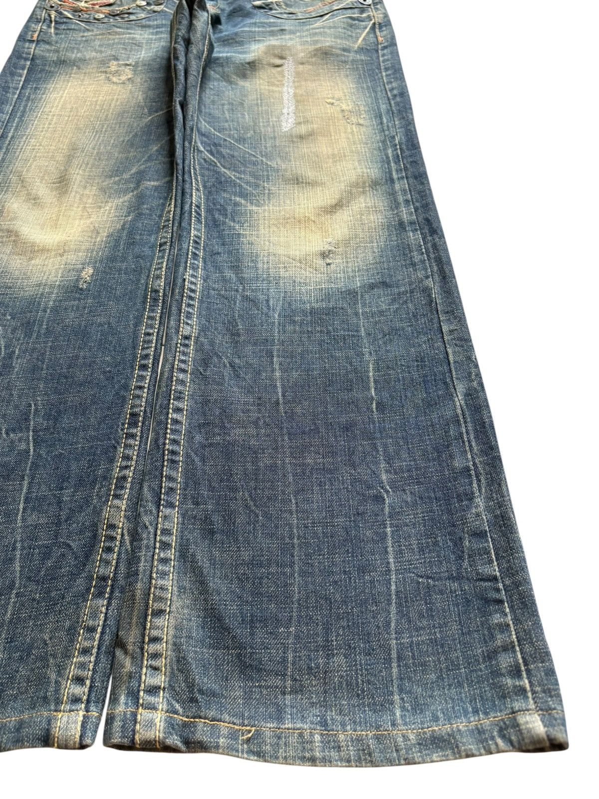 Hysteric Glamour Vintage Red Pepper Rusty Mud Wash Distress Baggy Jeans Size US 34 / EU 50 - 7 Thumbnail
