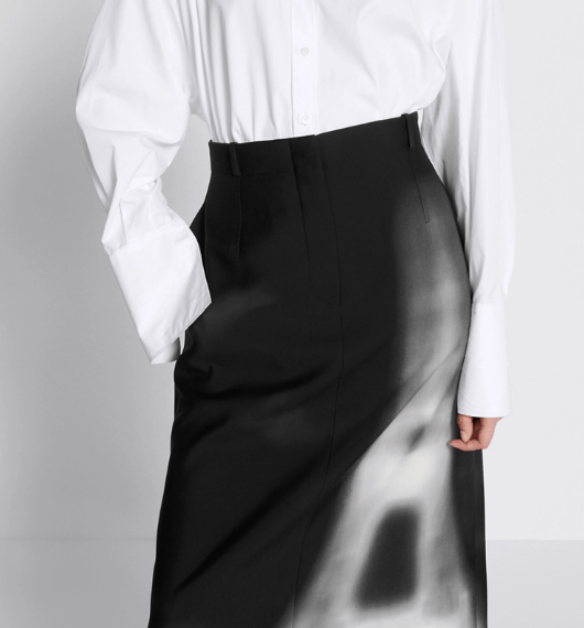Dior o1w1db11225 421J15 Mid-Length Skirt in Black/White Size 26" / US 2 / IT 38 - 6 Thumbnail