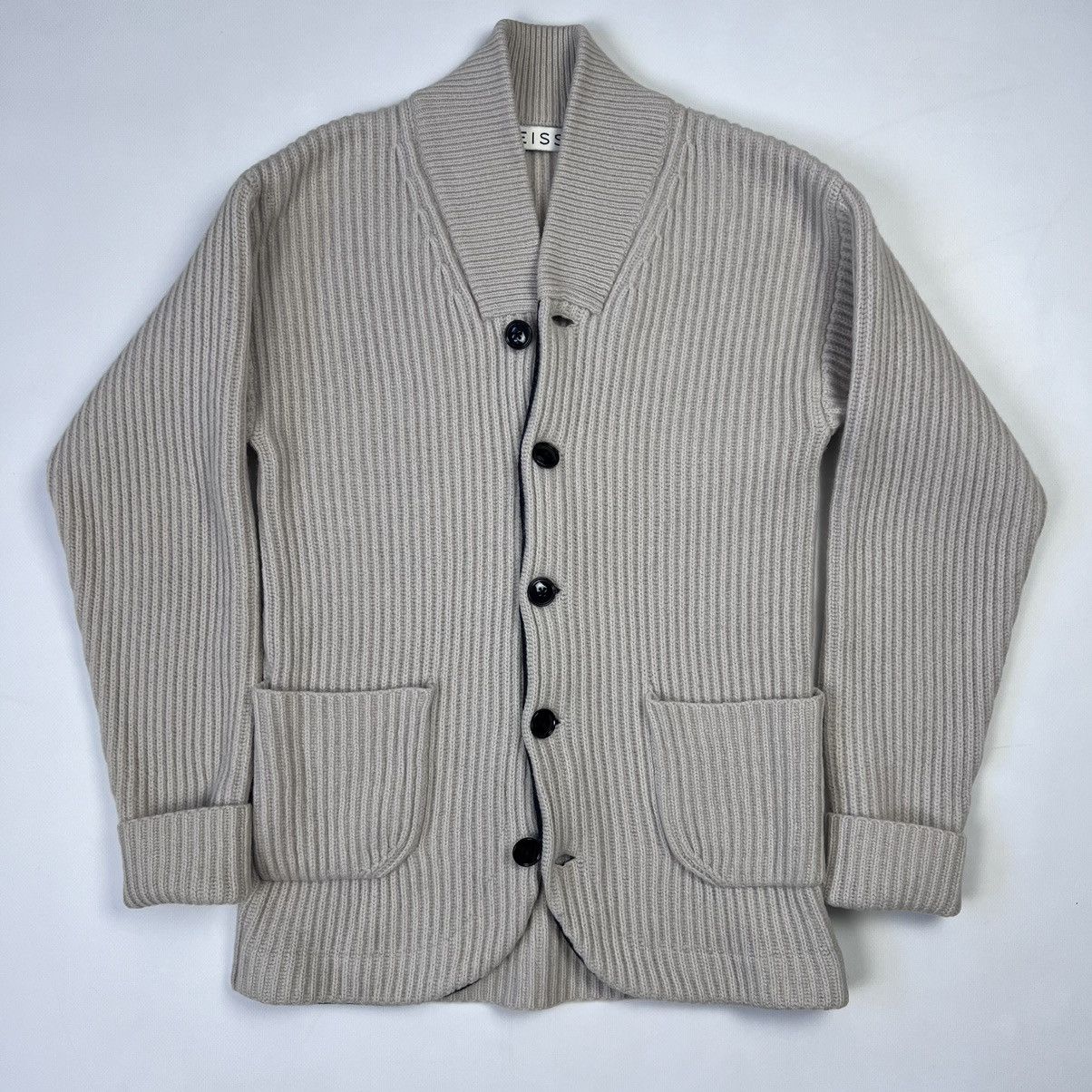 Reiss Reiss heavy knit wool ribbed cardigan Size US M / EU 48-50 / 2 - 1 Thumbnail