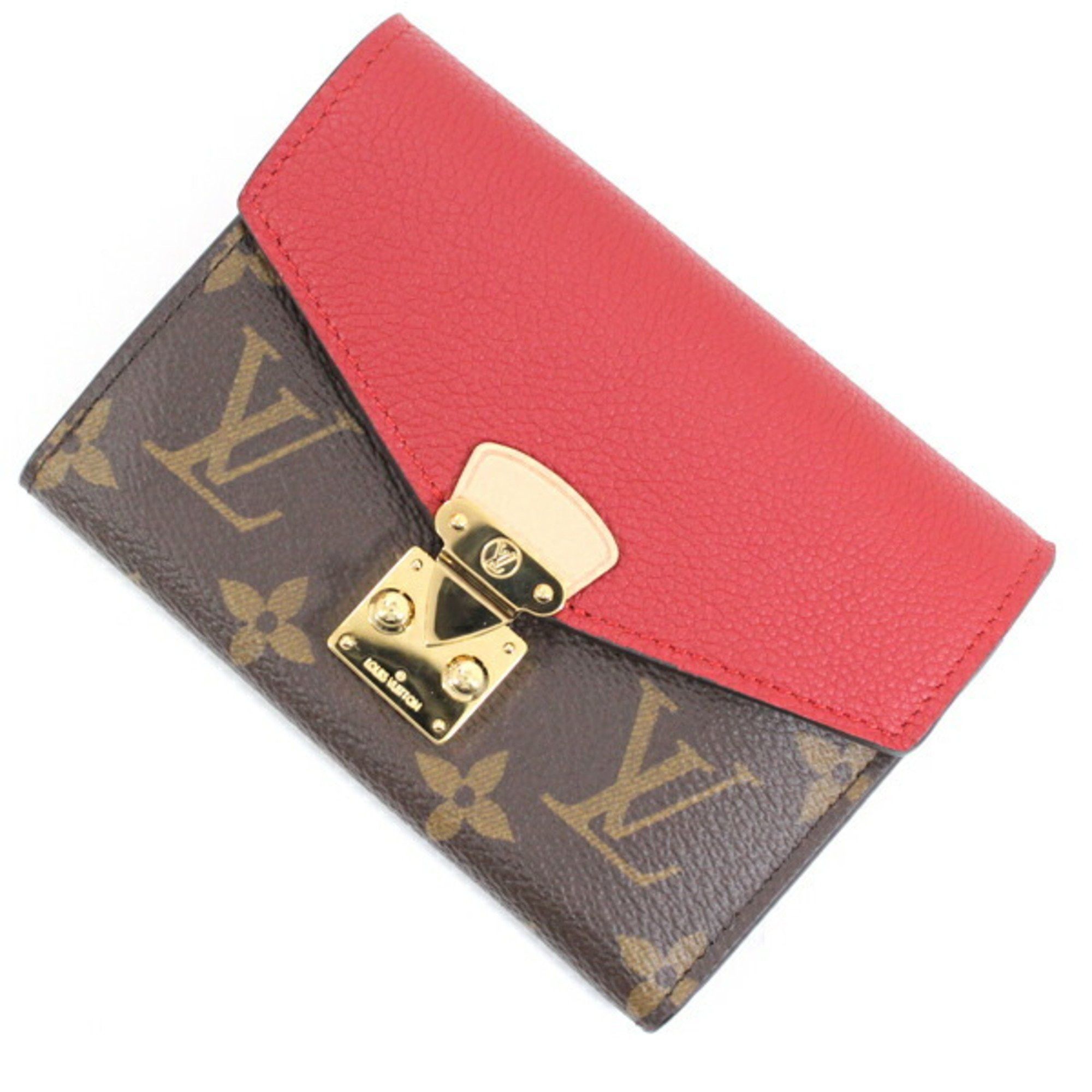 Louis Vuitton Louis Vuitton Women's Trifold Wallet, Portefeuille Pallas Compact, Monogram, Brown and Red, M67478, LOUIS VUITTON Wallet & Coin Purse, TK1780 Size ONE SIZE - 1 Thumbnail