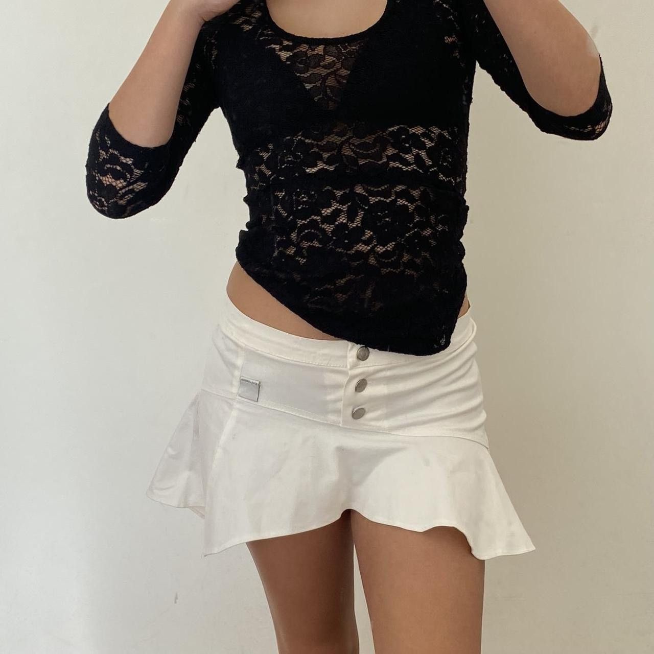 Vintage vintage unique asymmetrical pleated mini skirt Size 26" / US 2 / IT 38 - 7 Thumbnail
