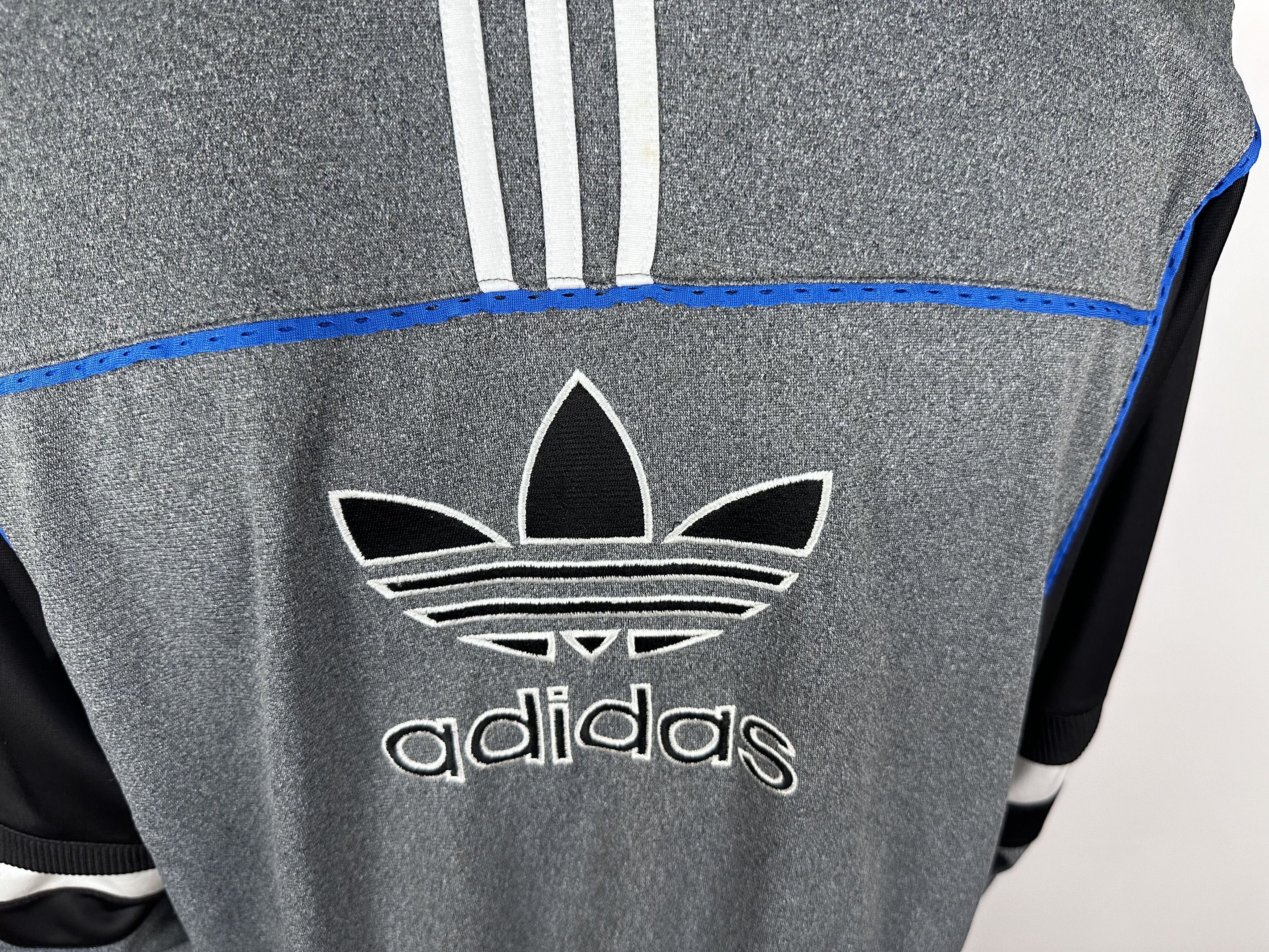 Adidas × Vintage Adidas Vintage 90s Gray Blue Track Tracksuit Top Jacket Size US M / EU 48-50 / 2 - 9 Thumbnail
