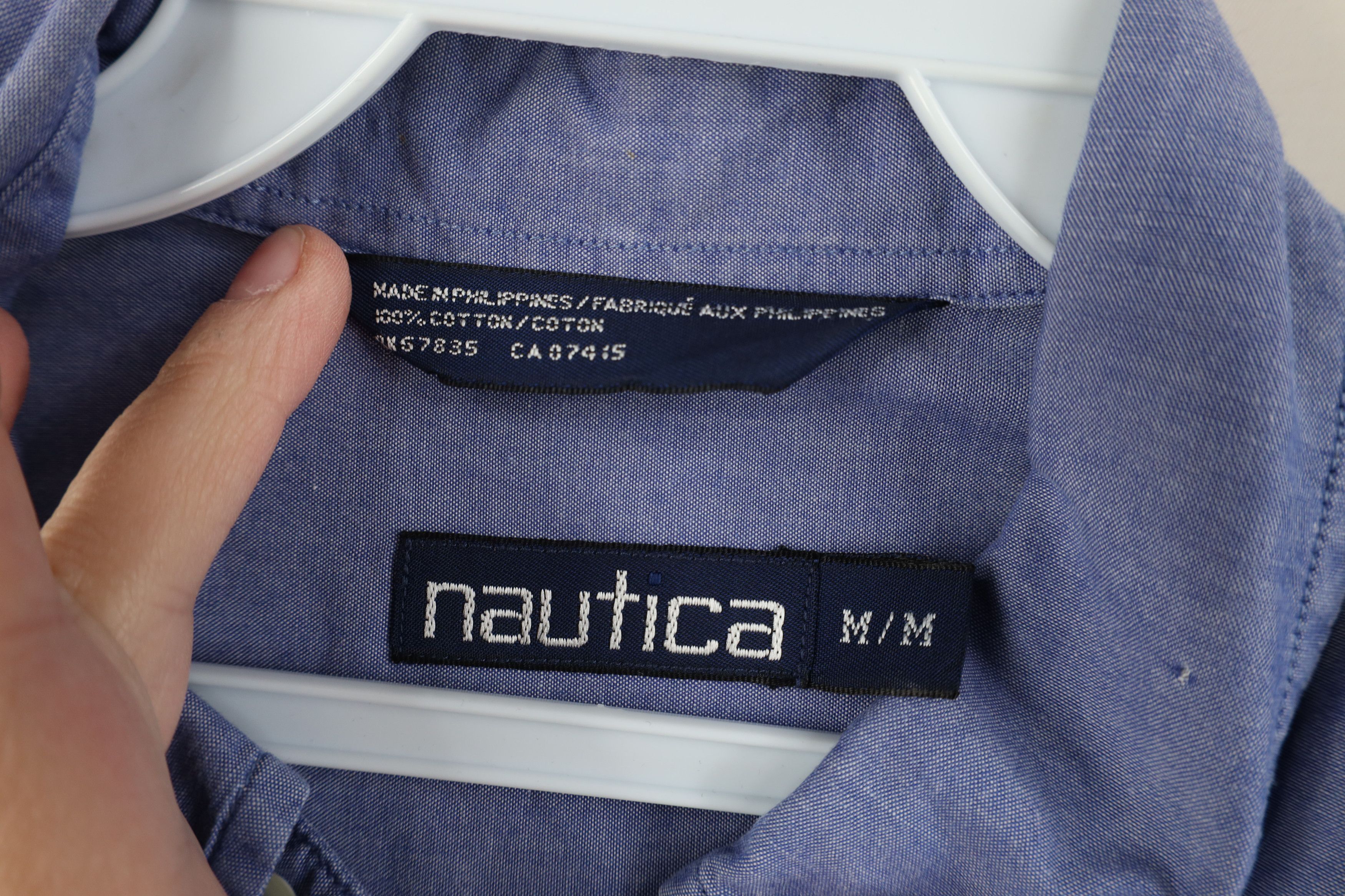 Nautica Vintage 90s Nautica Baggy Chambray Button Down Shirt Size US M / EU 48-50 / 2 - 7 Thumbnail