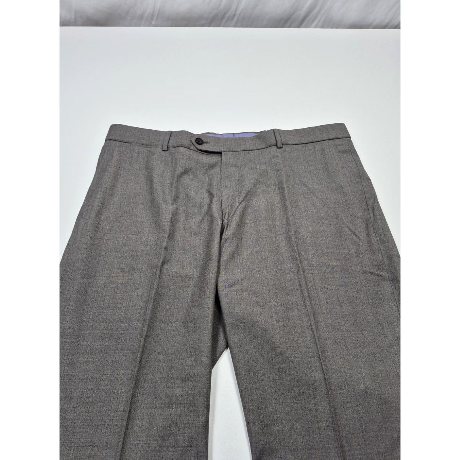 Vintage Ballin Mens Gray Wool Dress Pants Comfort-EZE Flat Front Straight 38x37 NWT Vintage? No Size US 38 / EU 54 - 2 Thumbnail
