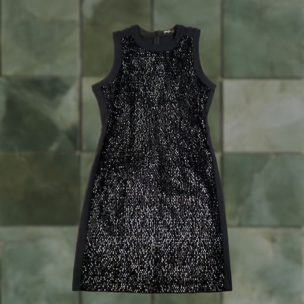 J. McLaughlin Dress Womens Small Black Sleeveless Lined Stretch Sequin Sparkly