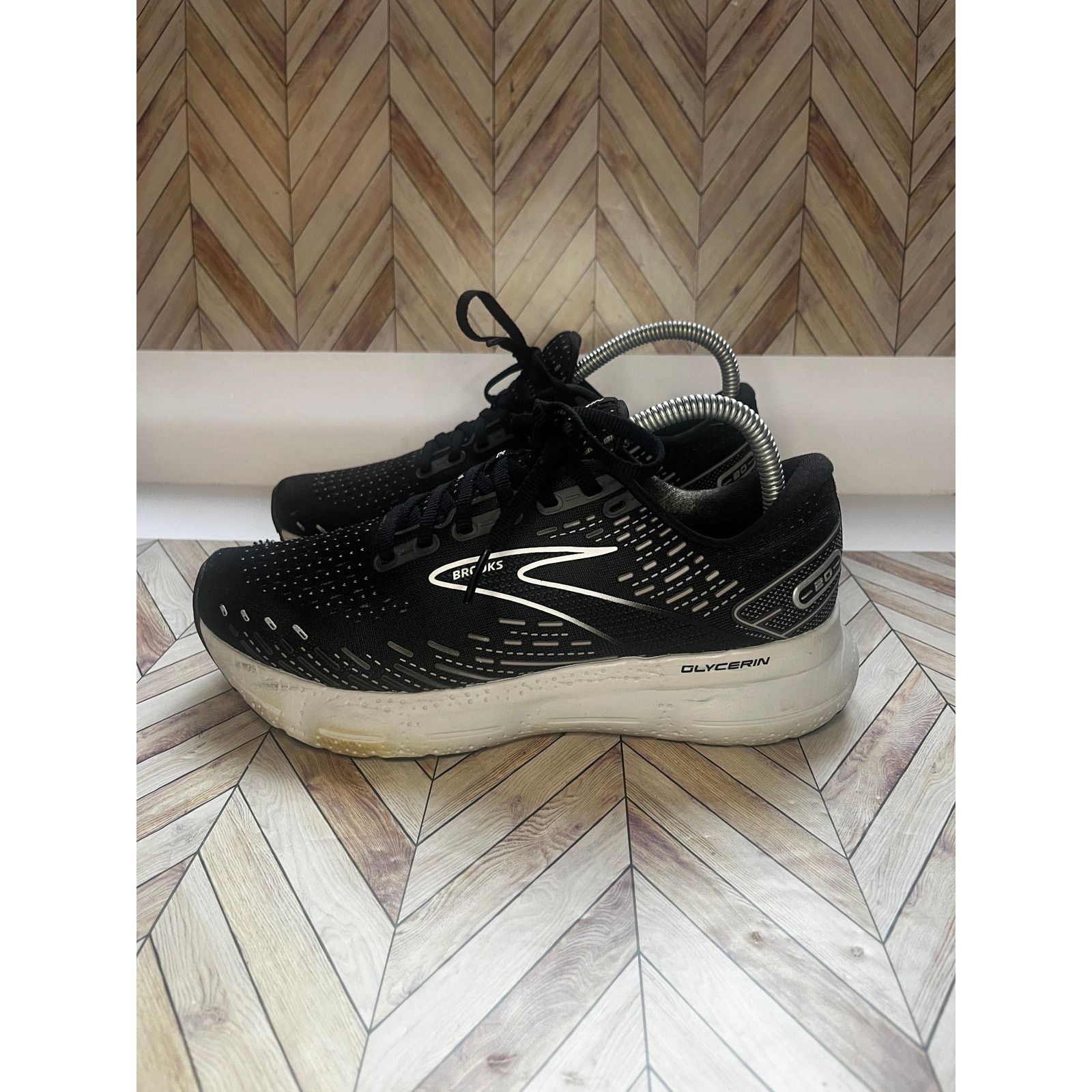 Brooks Brooks Glycerin 20 Running Shoes Black/White/Alloy Wide US 8 Size US 8 / IT 38 - 5 Thumbnail