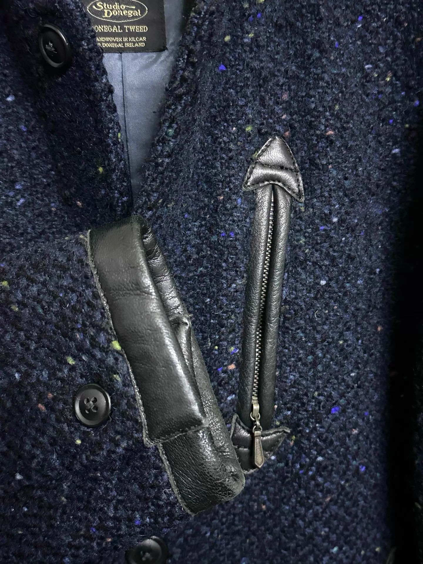 Needles Needles Classic Donegal Tweed Wool Deerskin Trim Jacket XS Size US XS / EU 42 / 0 - 6 Thumbnail