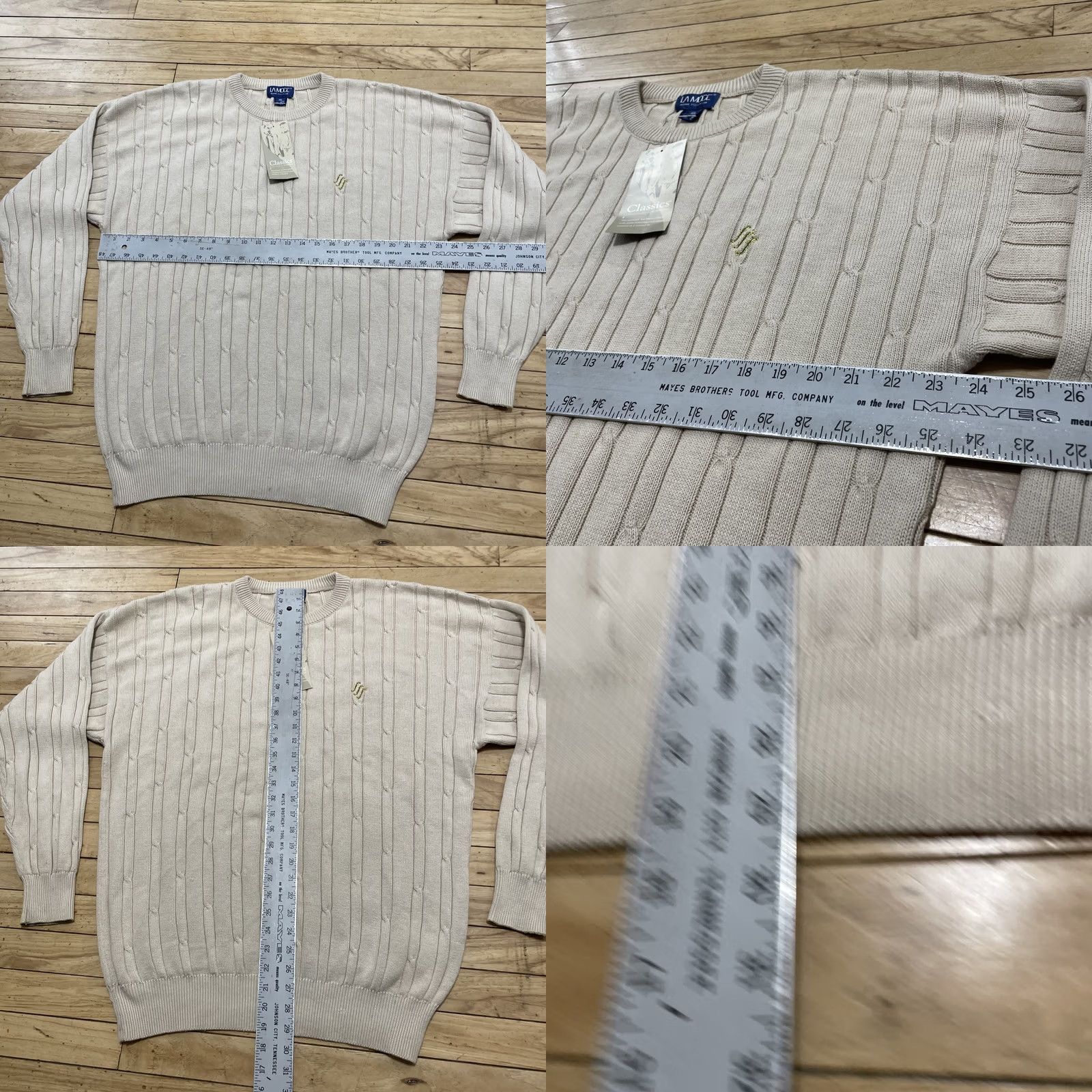 Vintage VINTAGE La Mode Sweater Men XXL Tan New Deadstock 90s Golf Cable Knit Old Money Pullover Knits Mens Size US XXL / EU 58 / 5 - 8 Thumbnail