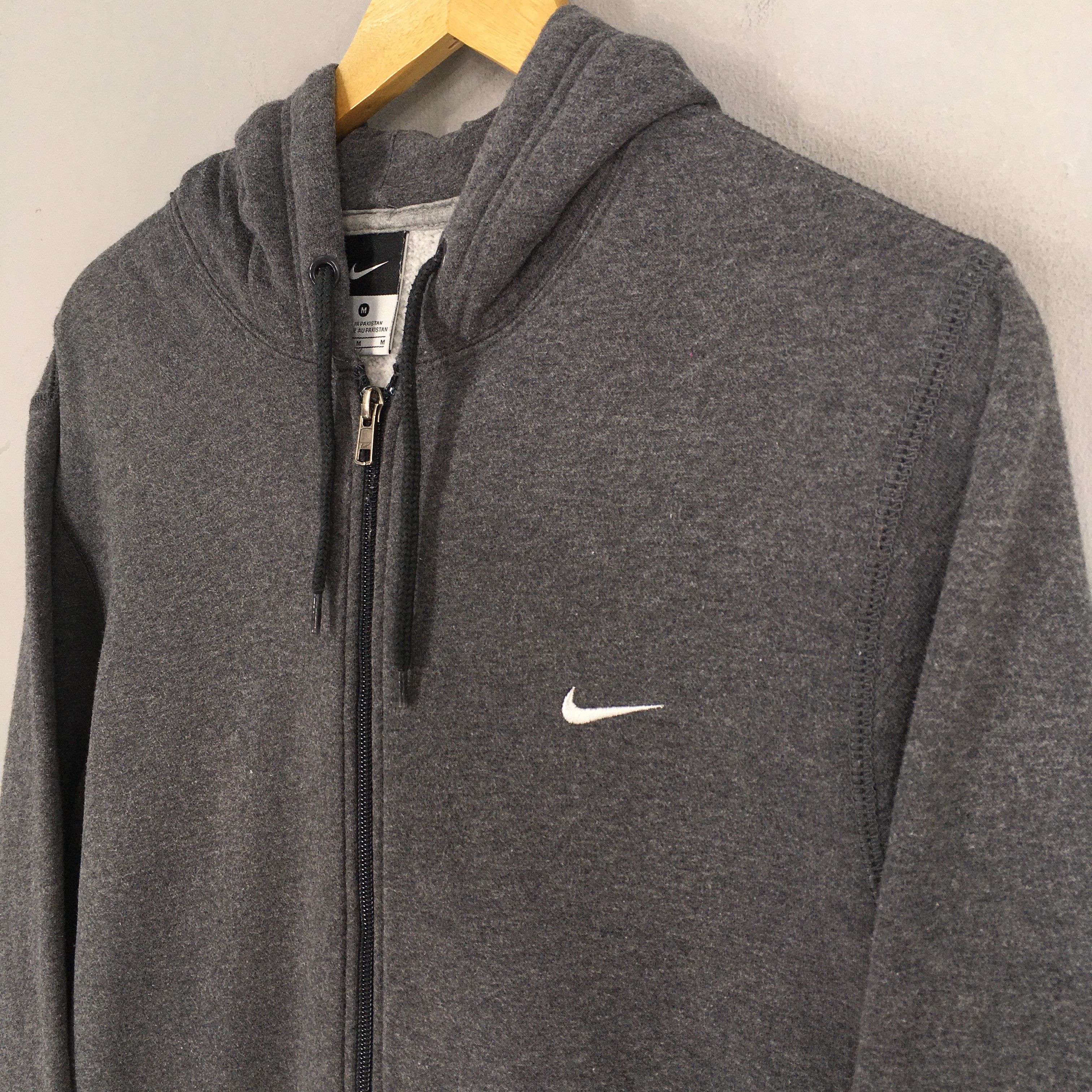 Nike × Nike ACG × Vintage Vintage Y2K Nike Swoosh Gray Zipper Hoodies Medium Size US M / EU 48-50 / 2 - 2 Thumbnail