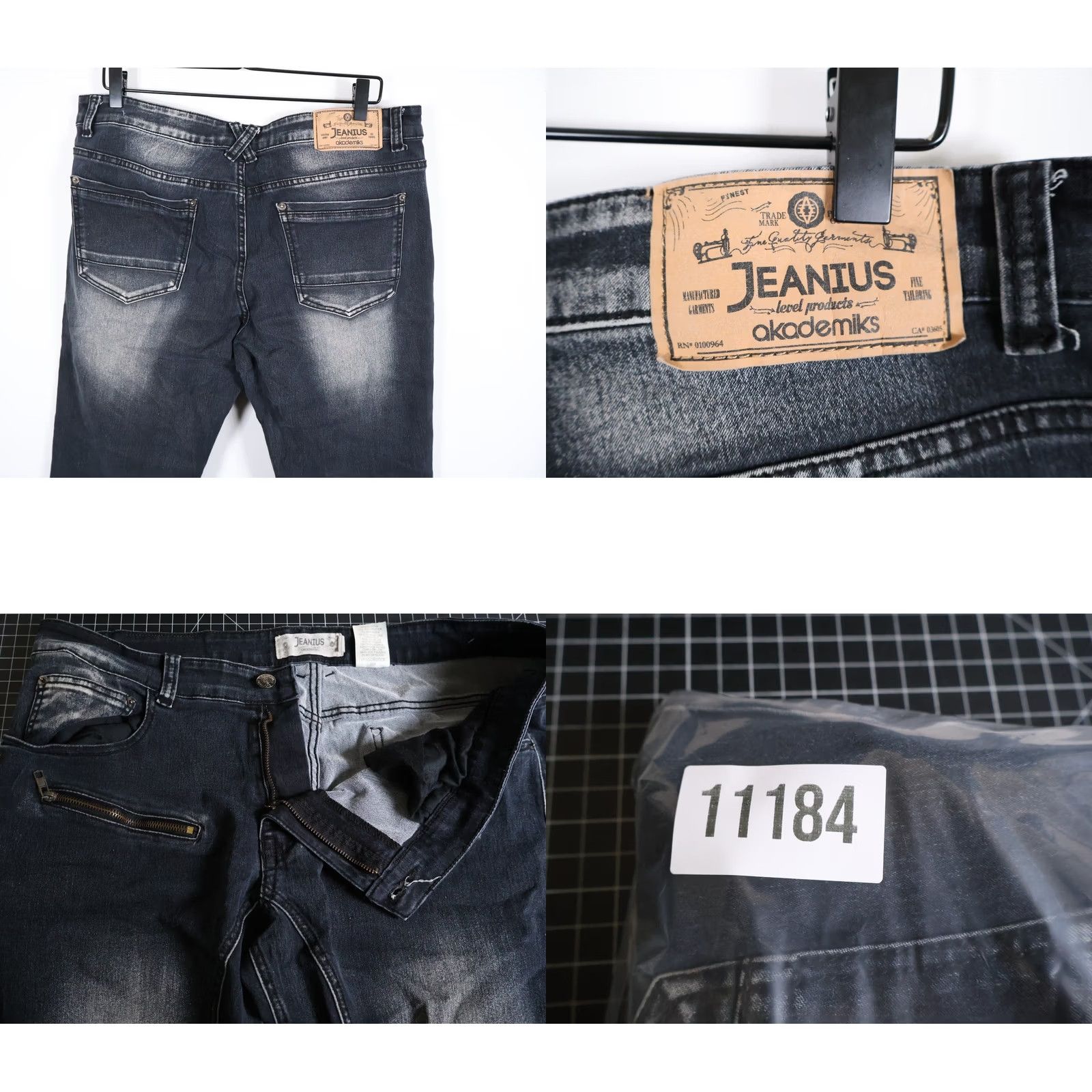 Akademiks VINTAGE Akademiks Jeans Men's 36 x 32 Black Denim Tapered Biker Low Rise Y2K VTG - 90s Grunge USA Mens Jeans Size US 36 / EU 52 - 10 Thumbnail
