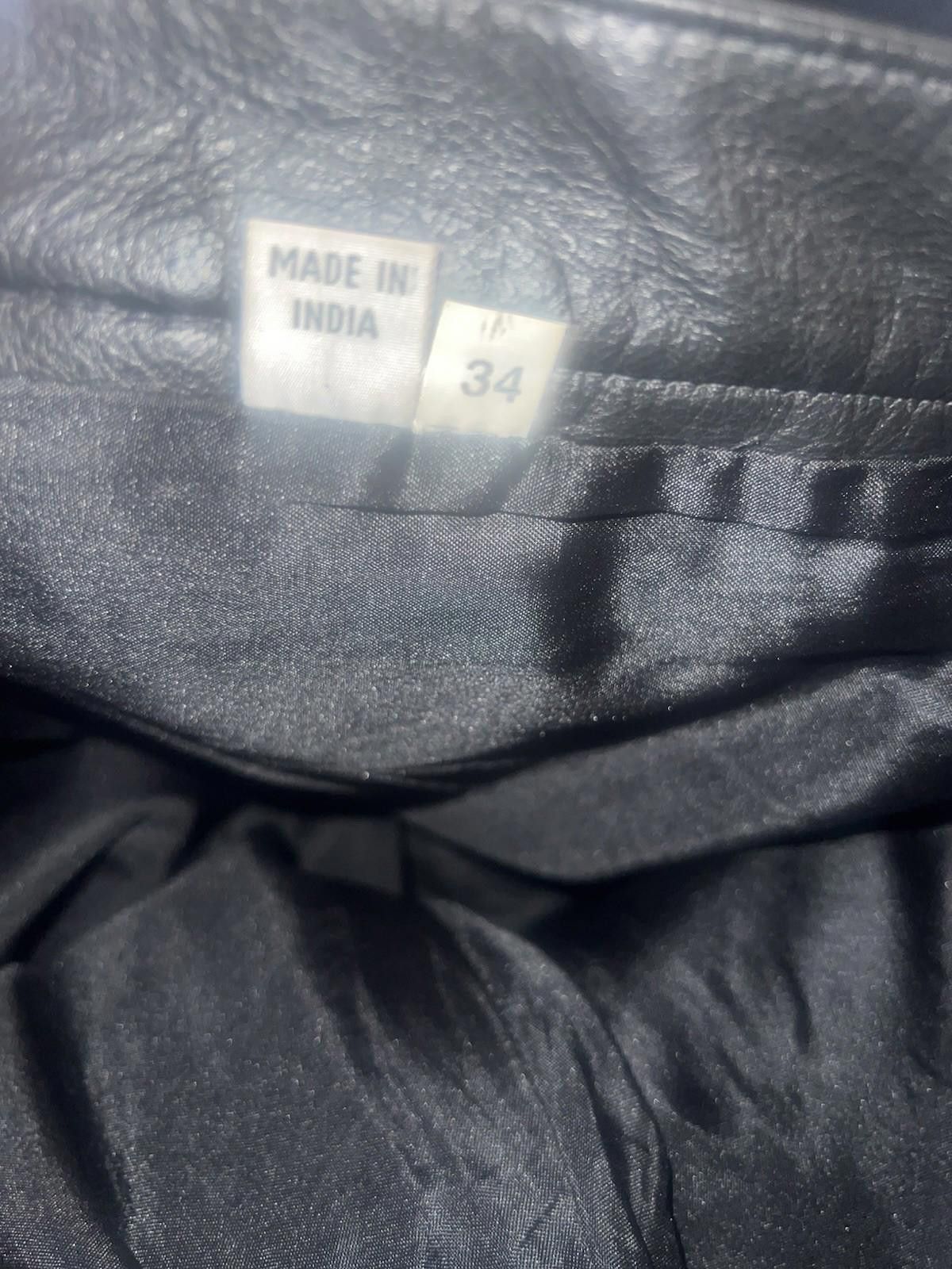The Unbranded Brand Leather Jean Men 34x30 L42 Black Vtg Biker Motorcycle India Size US 34 / EU 50 - 8 Thumbnail