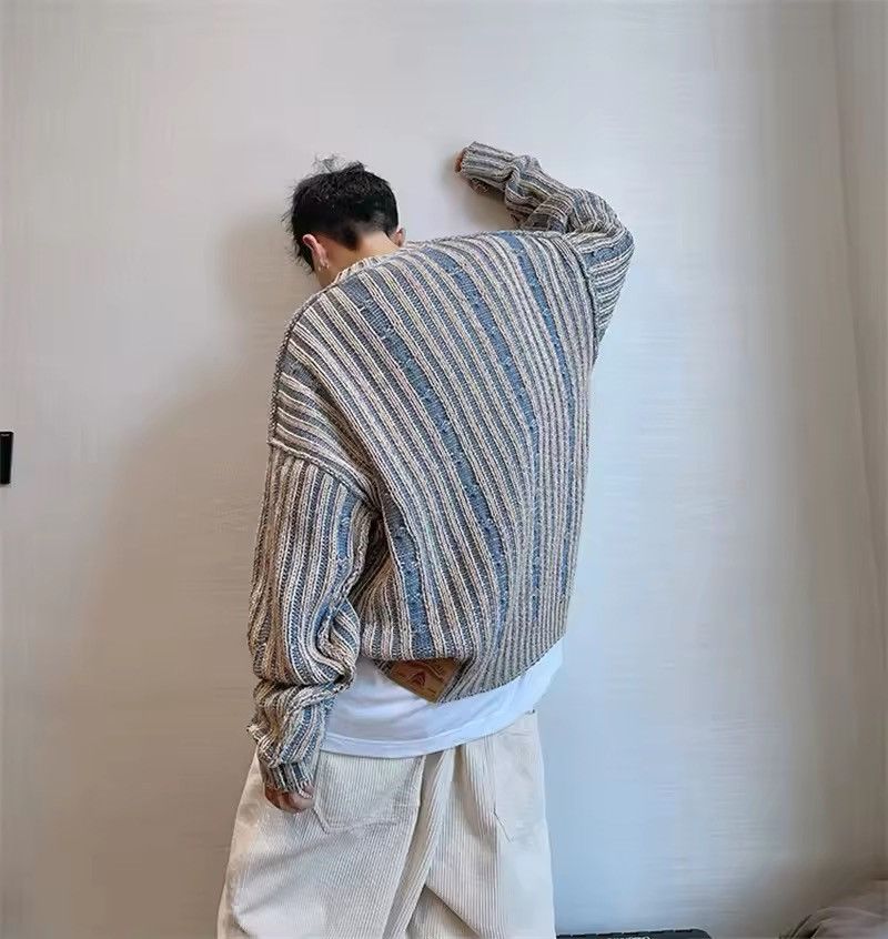 Japanese Brand Striped Knitted Sweater Size US L / EU 52-54 / 3 - 4 Thumbnail