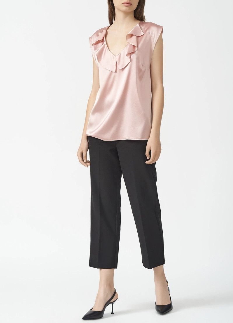 Pinko Pinko Women’s Sleeveless Blouse/Top, Pink Silk Blend Size L / US 10 / IT 46 - 1 Thumbnail