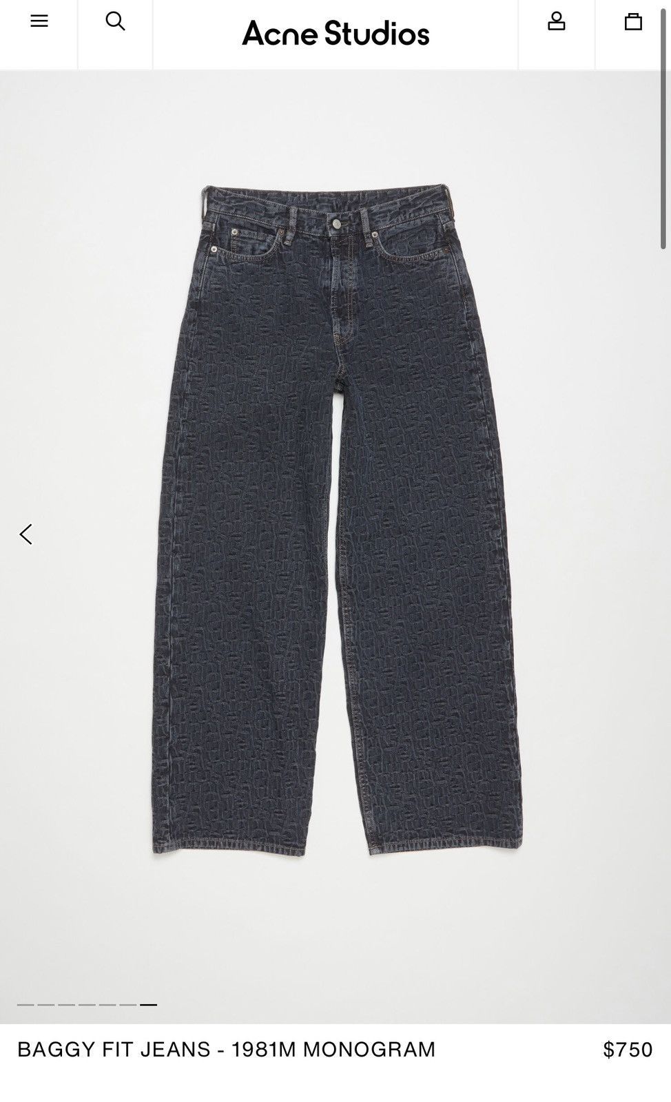 Acne Studios Acne Studios Monogram Baggy 1981 Jean denim Size US 32 / EU 48 - 2 Thumbnail