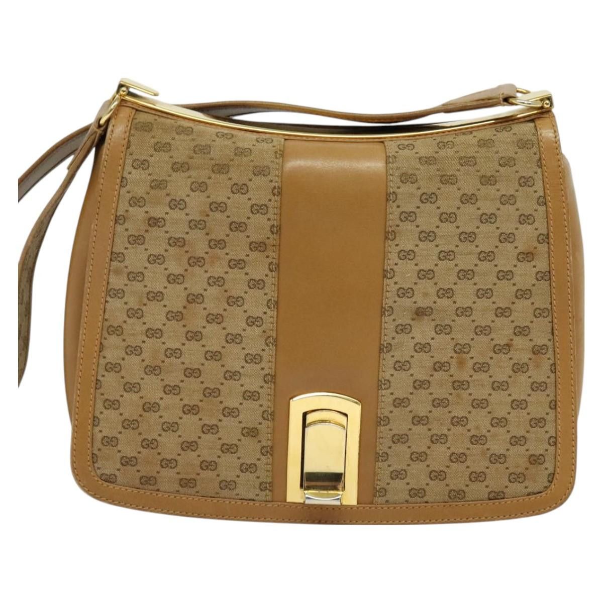 Gucci GUCCI Micro GG Canvas Shoulder Bag Beige Gold Size ONE SIZE - 2 Thumbnail