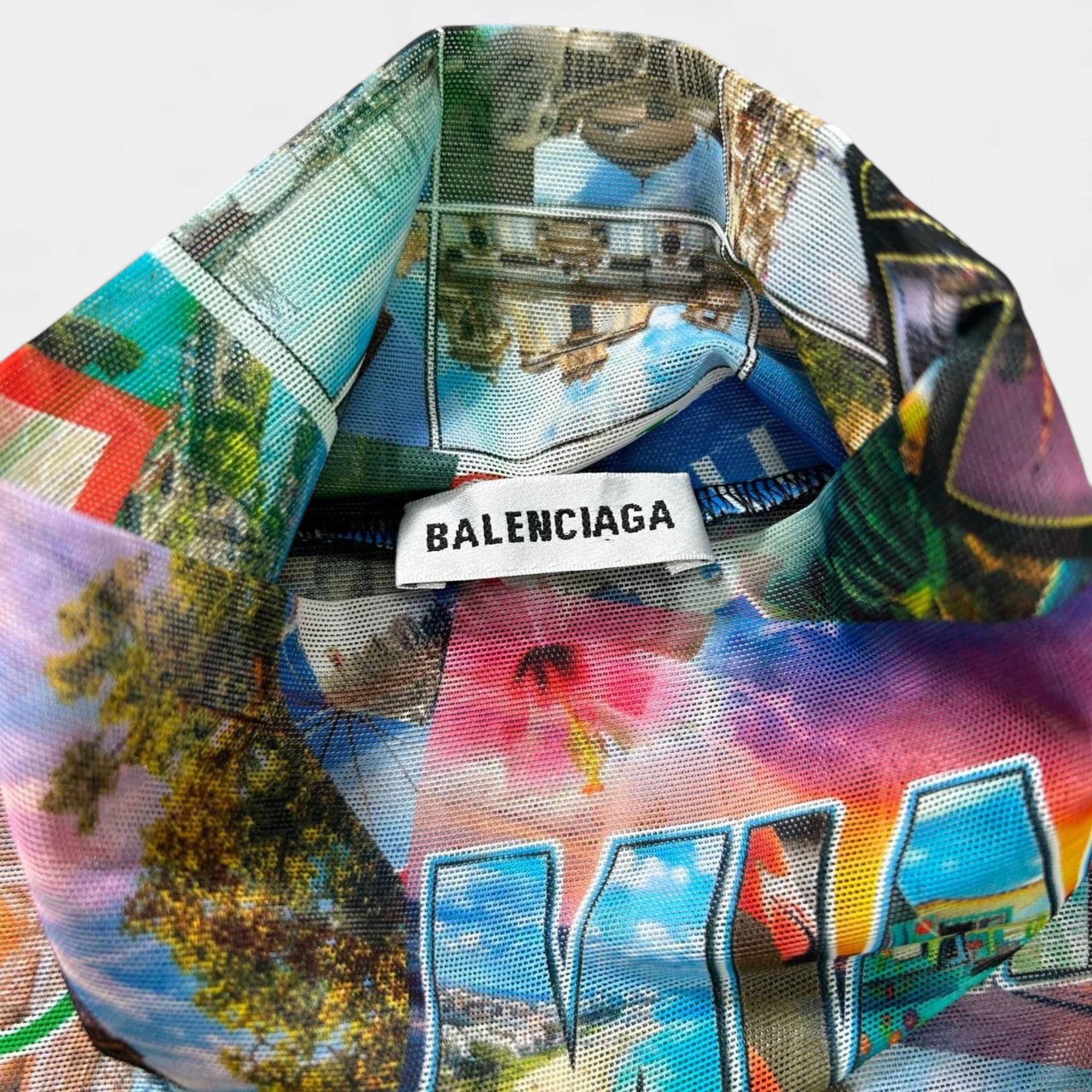 Balenciaga Balenciaga Postcard Print Mesh Long Sleeve Size US M / EU 48-50 / 2 - 4 Thumbnail