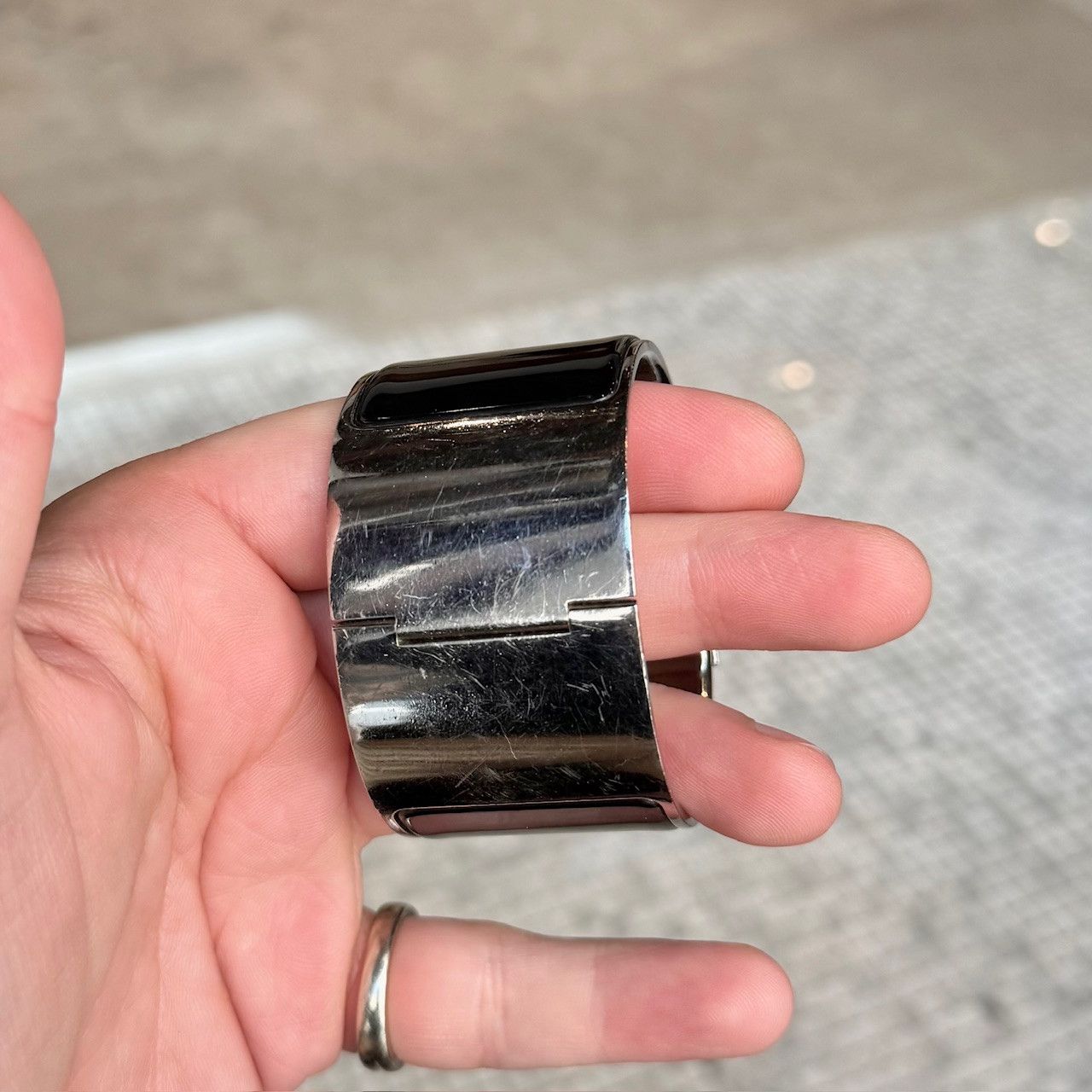 Hermes Hermès Black Enamel Extra Wide Clic Clac H PHW Bracelet Size ONE SIZE - 10 Thumbnail