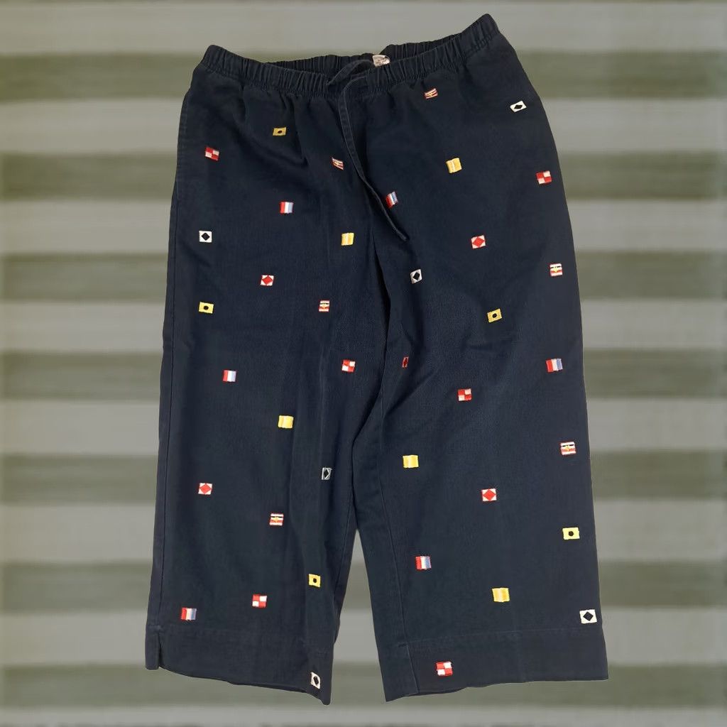 Nautica VINTAGE Woman Breckenridge Capri Pants Nautical Flag Navy 12 Xml Size 34" / US 12 / IT 48 - 1 Thumbnail