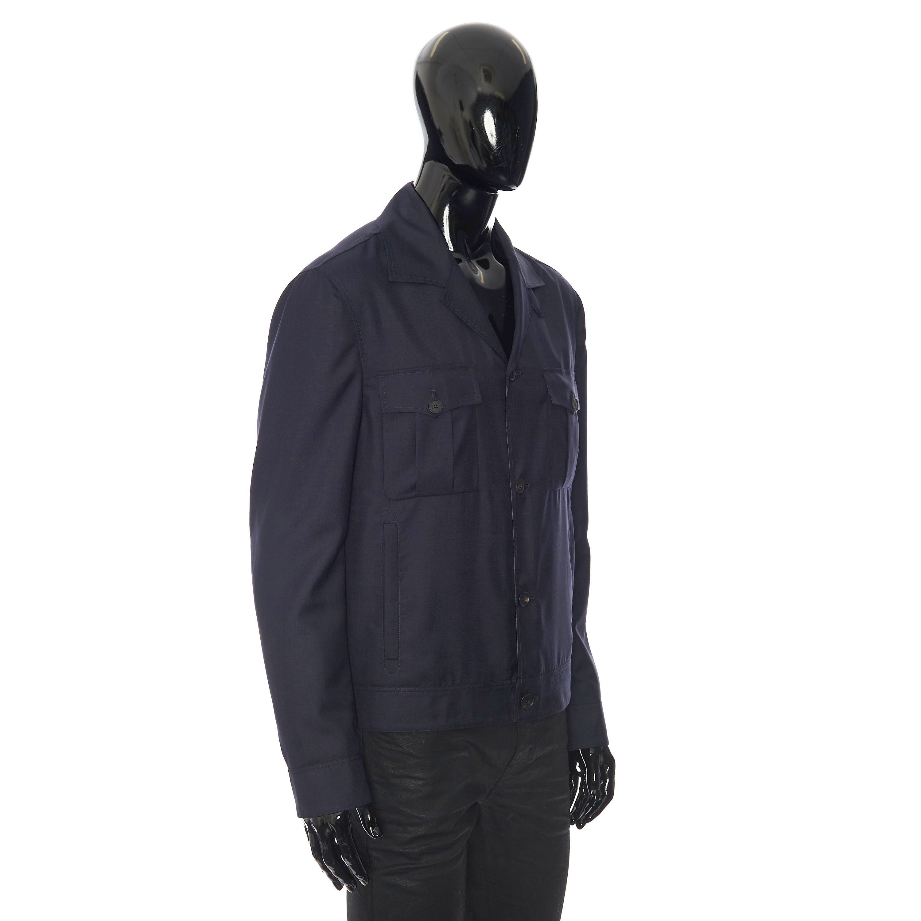 Brioni Ultralight Blouson Jacket In Navy Blue Virgin Wool & Silk Size US S / EU 44-46 / 1 - 9 Thumbnail