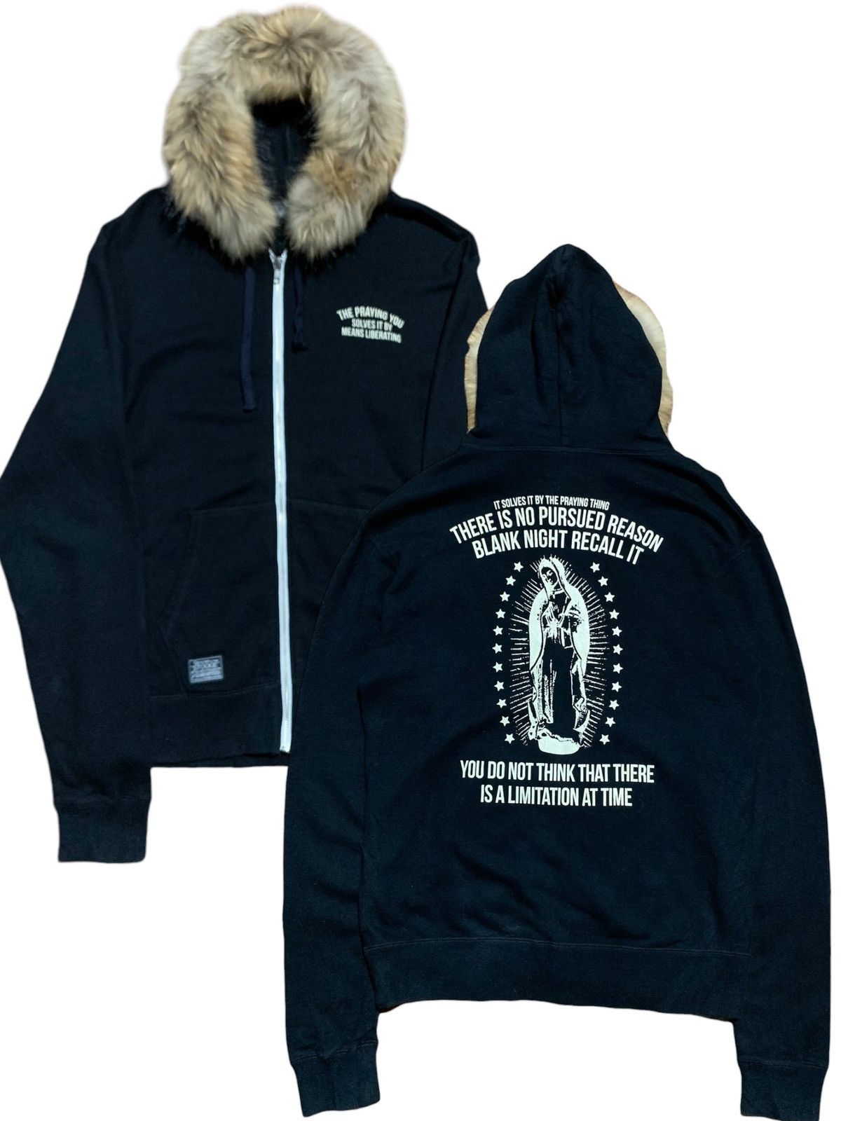 If Six Was Nine × Japanese Brand × Le Grande Bleu (L.G.B.) Stooge & co japan praying mary fur hoodie LGB style Size US L / EU 52-54 / 3 - 1 Thumbnail