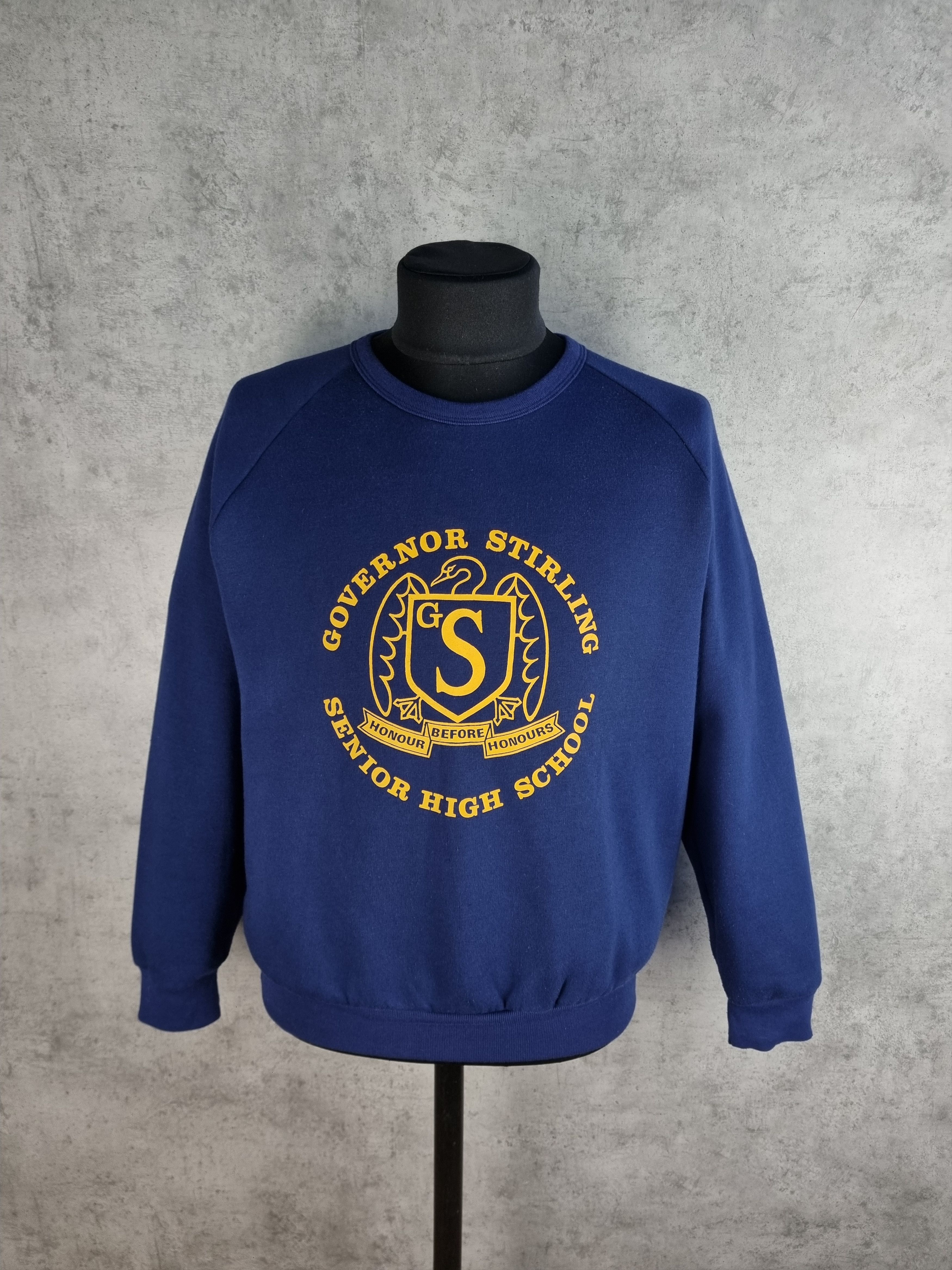 Vintage 80s Governor Stirling High School Sweatshirt Size US M / EU 48-50 / 2 - 1 Thumbnail
