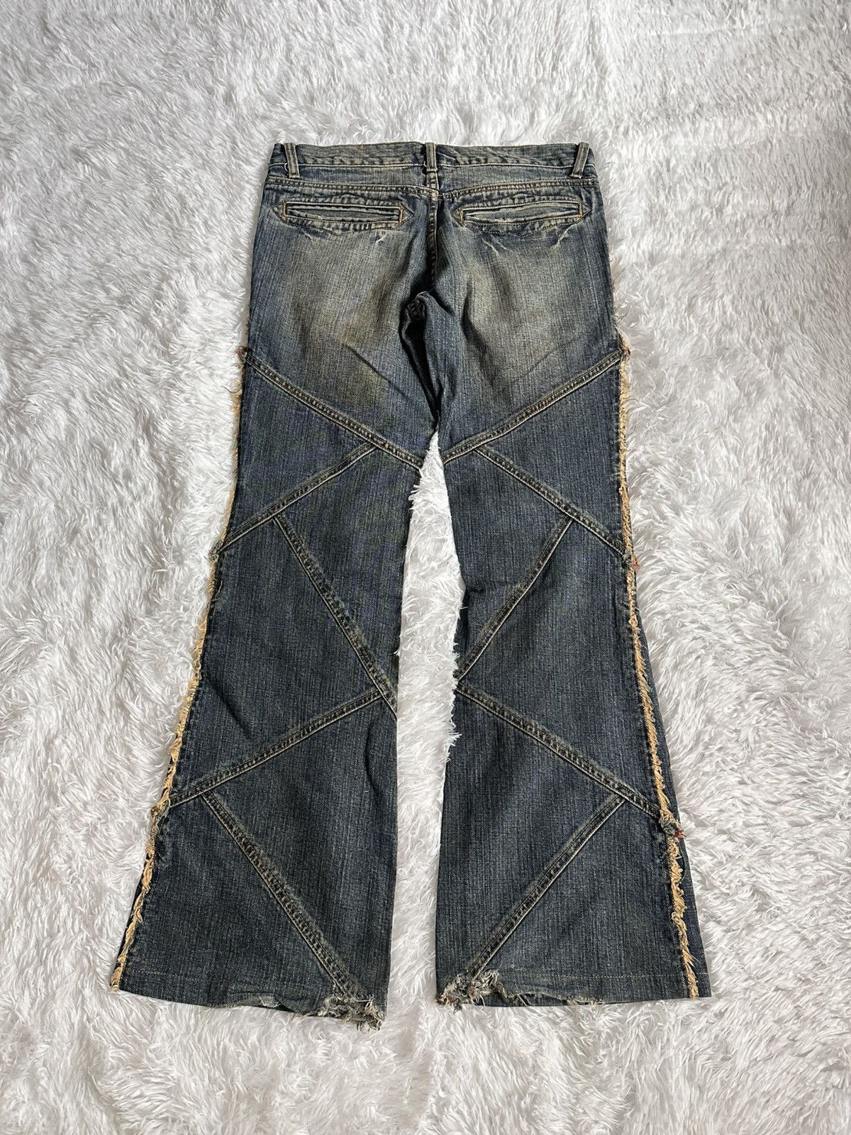 Tornado Mart Tornado Mart Side Fur Flare Denim Jeans Size US 31 - 9 Thumbnail