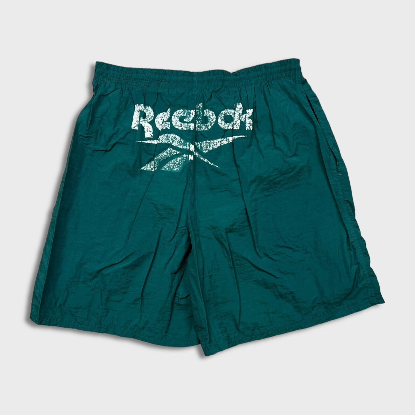 Reebok × Vintage Reebok Shorts Large Spell Out Logo Lined Pocketed 90s Pants Size US 30 / EU 46 - 2 Thumbnail