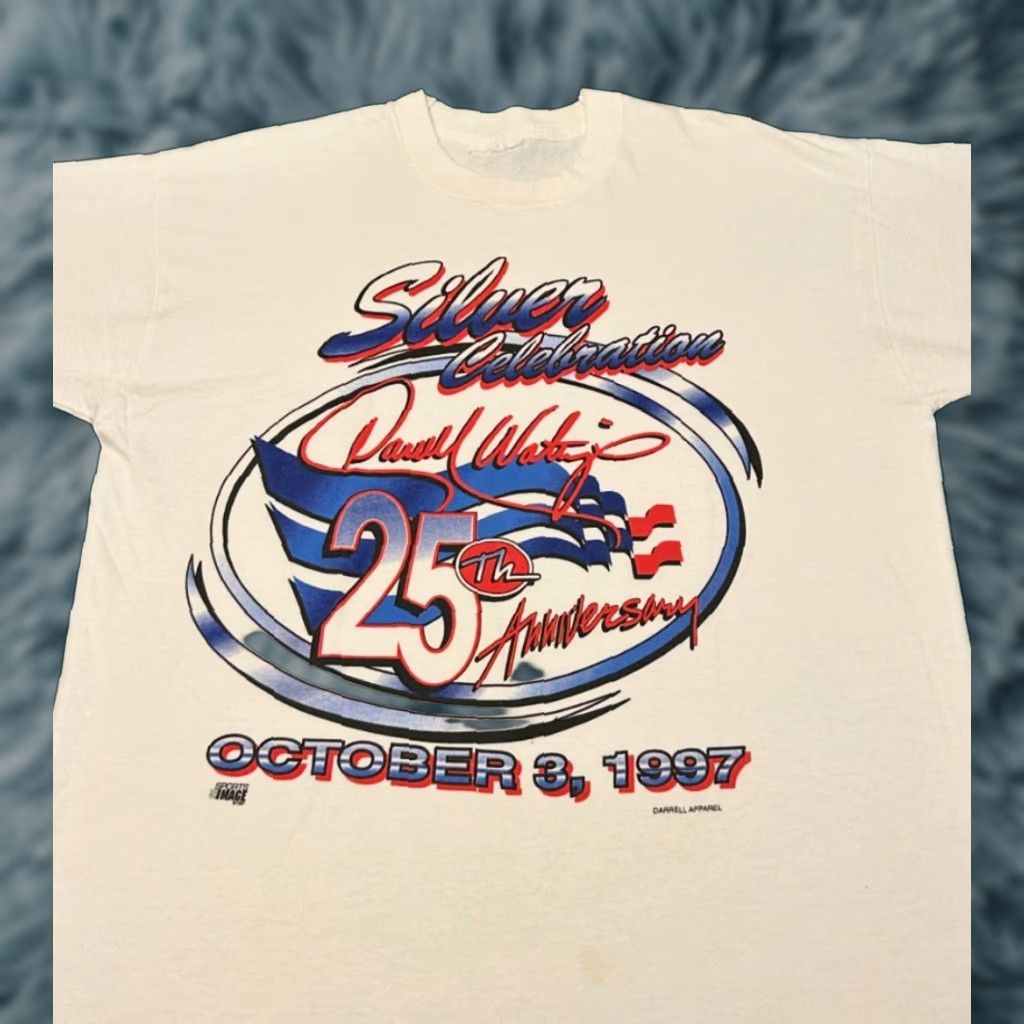 NASCAR VINTAGE 90s NASCAR Darrell Waltrip Racing 25th Anniversary 1997 VTG Shirt Mens L White Size US L / EU 52-54 / 3 - 1 Thumbnail