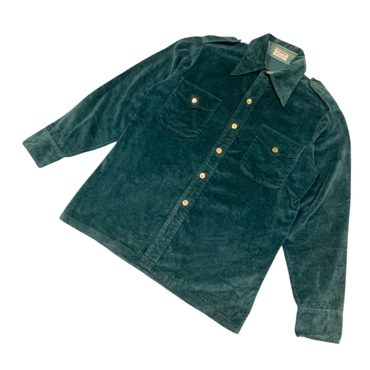 McGregor Vtg 70's McGregor Velour Cord Button Up Shirt Size US M / EU 48-50 / 2 - 4 Thumbnail