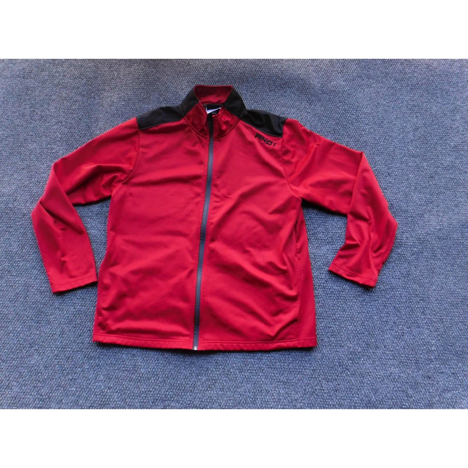 Vintage AND1 Jacket Mens XL Red Black Full Zip Performance Track Warm Up Athletic Top Size US XL / EU 56 / 4 - 3 Thumbnail