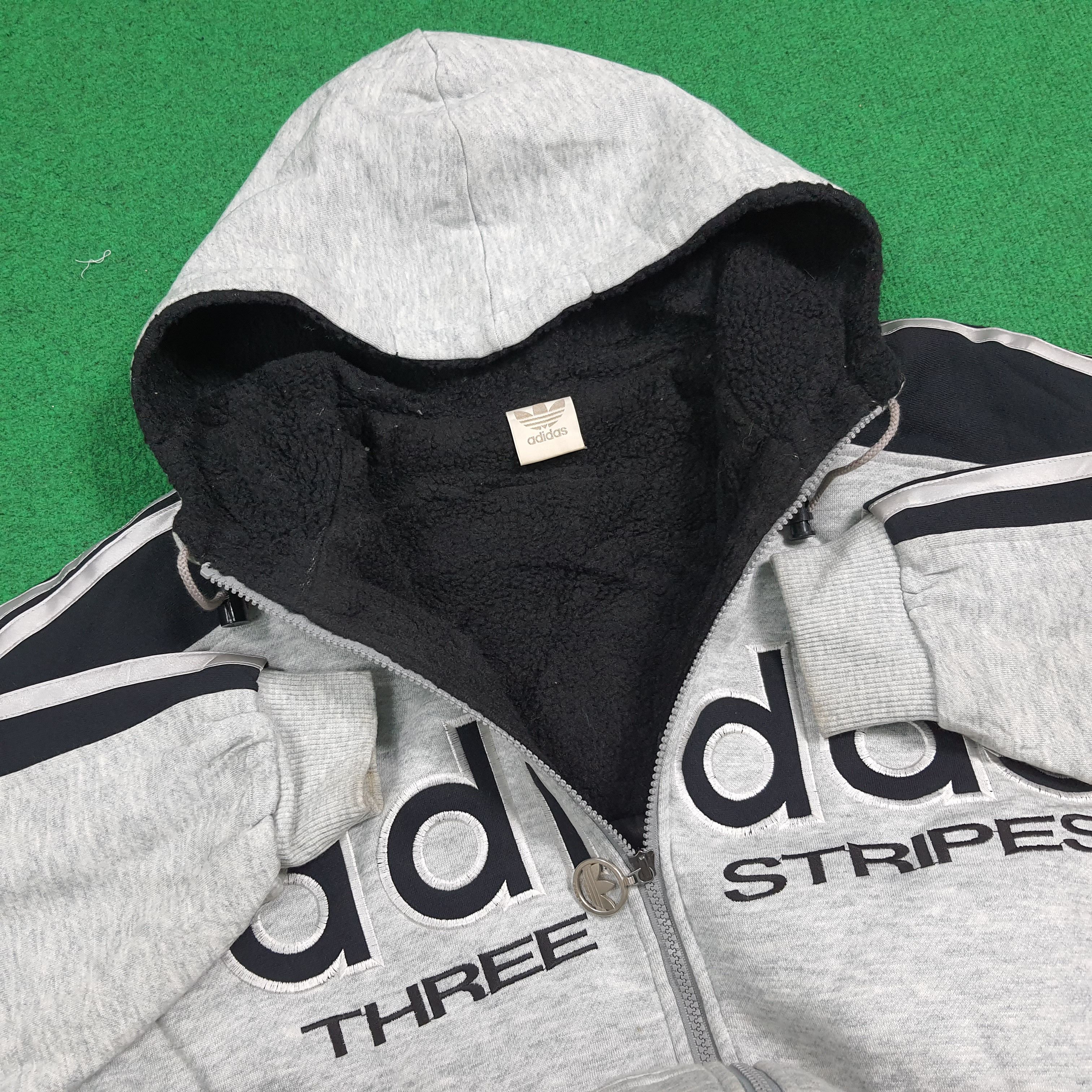 Adidas Vintage Rare 90s Adidas Big Logo Hoodie Full Zipper C282N9 Size US XL / EU 56 / 4 - 10 Thumbnail