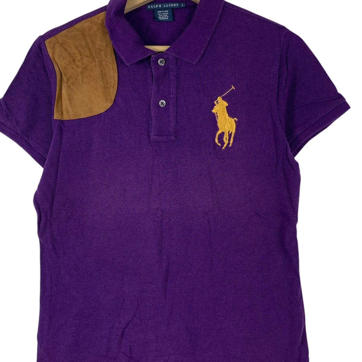 Polo Ralph Lauren Vintage POLO RALPH LAUREN Pony Patchwork Wool Tee Shirt Top Size L / US 10 / IT 46 - 3 Thumbnail