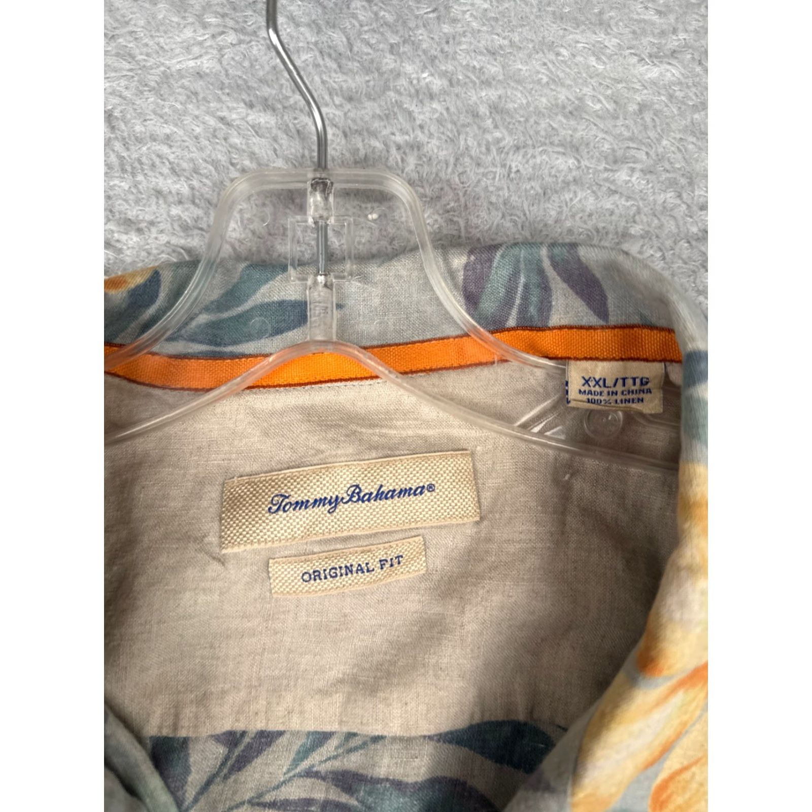Tommy Bahama Tommy Bahama Shirt Men 2XL Blue Floral Linen Button-Up Hawaiian Aloha Beach Vacation Resort Shirt Mens Size US XXL / EU 58 / 5 - 7 Thumbnail