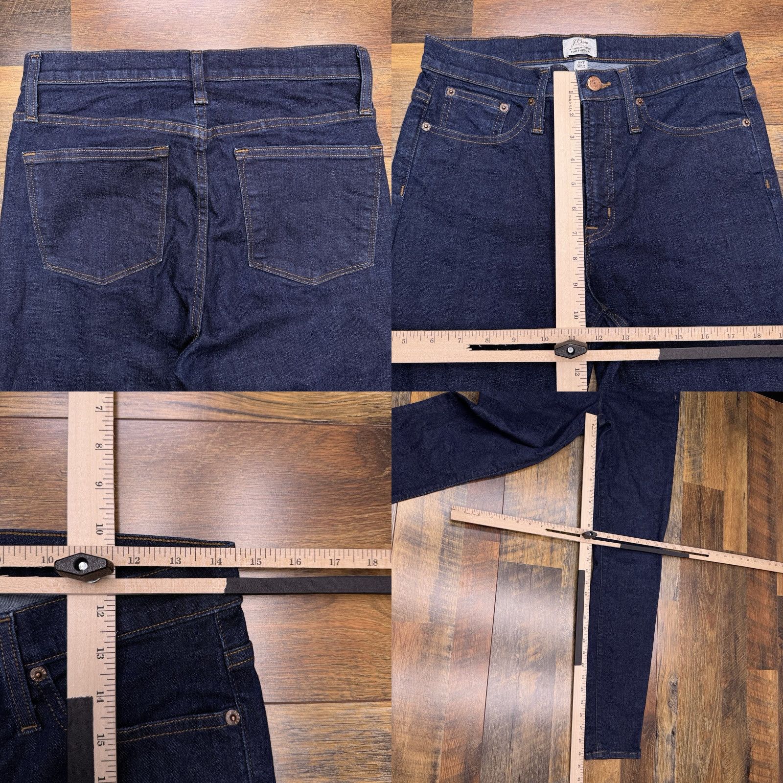 J.Crew J.CREW Toothpick Jeans Womens 26 Tall High Rise Stretch Denim Blue Slim 5-Pocket Button Zipper Pocket Pockets Modern Vintage: No (omit) Size 29" - 8 Thumbnail