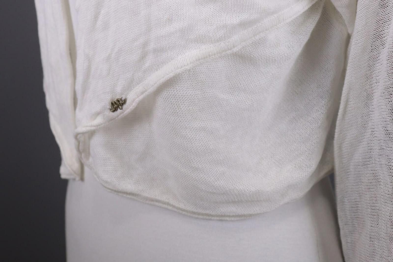 Designer Cop.Copine White Cache Open Lightweight Cardigan Size L Size L / US 10 / IT 46 - 9 Thumbnail