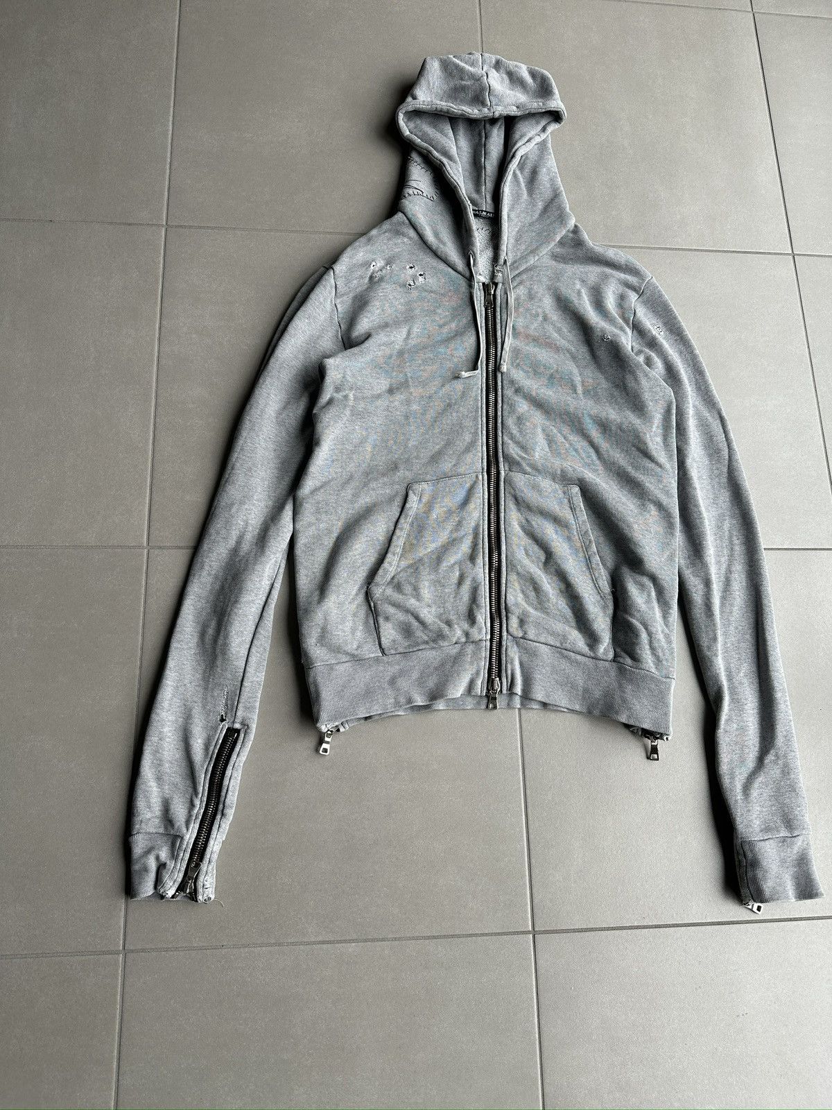 Balmain Balmain Homme SS11 distressed graffiti hoodie Size US M / EU 48-50 / 2 - 4 Thumbnail