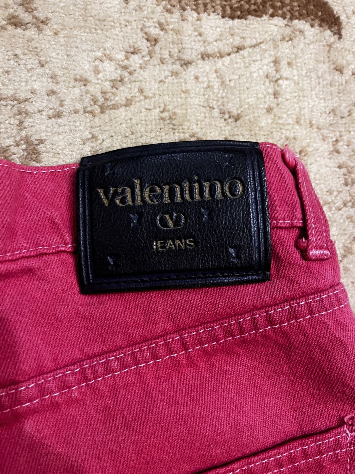 Valentino Valentino Jeans Salmon Red Denim Pants Made in Italy Size US 31 - 2 Thumbnail