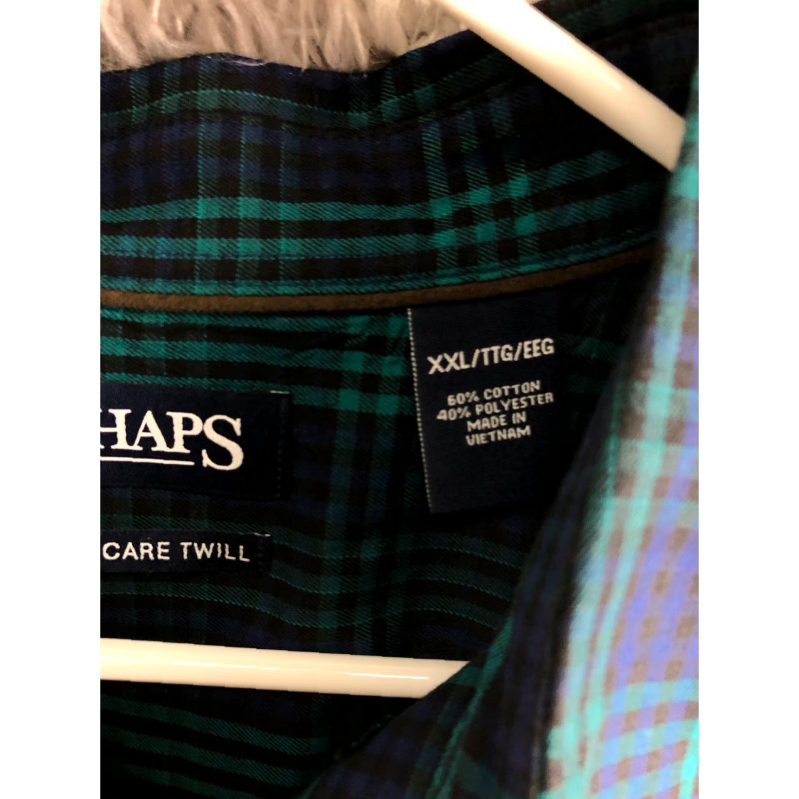 Chaps Chaps Shirt XXL Mens Green Plaid Long Sleeve Spread Collar Shirt Size US XXL / EU 58 / 5 - 7 Thumbnail