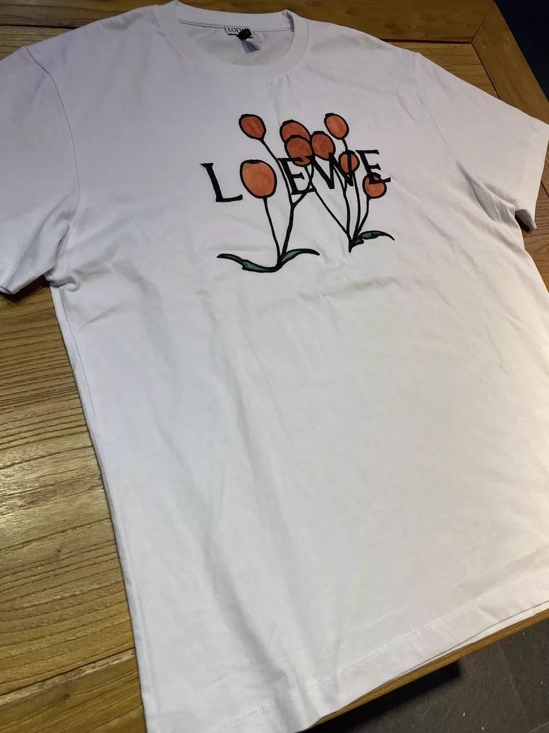 Loewe LOEWE White comb woven cotton floral letter pattern heavy Size L / US 10 / IT 46 - 7 Thumbnail