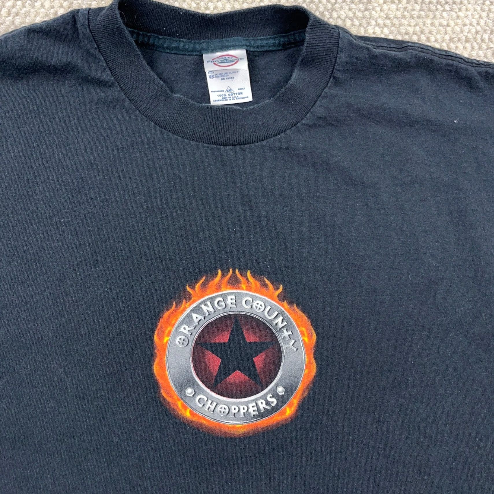 Vintage VINTAGE Orange County Choppers Shirt Men 2XL Black OCC Y2K Fire Flame Faded Logo Graphic Print Crew Neck Short Sleeve Jersey Cotton Tee T-Shirt Size US XXL / EU 58 / 5 - 3 Thumbnail