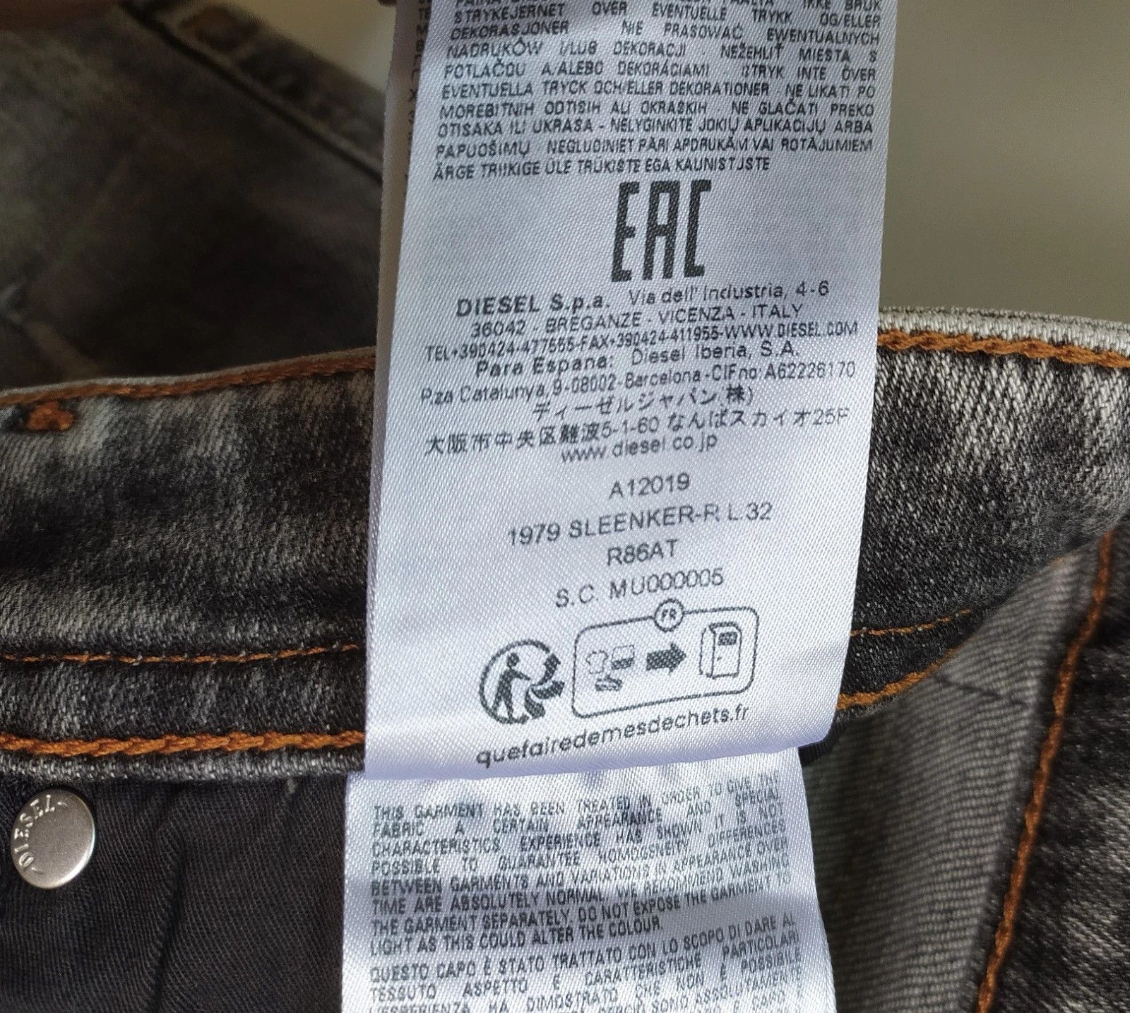Diesel Diesel 1979 SLEENKER-R L.32 MENS JEANS SLTP/9748 Size US 28 / EU 44 - 8 Thumbnail