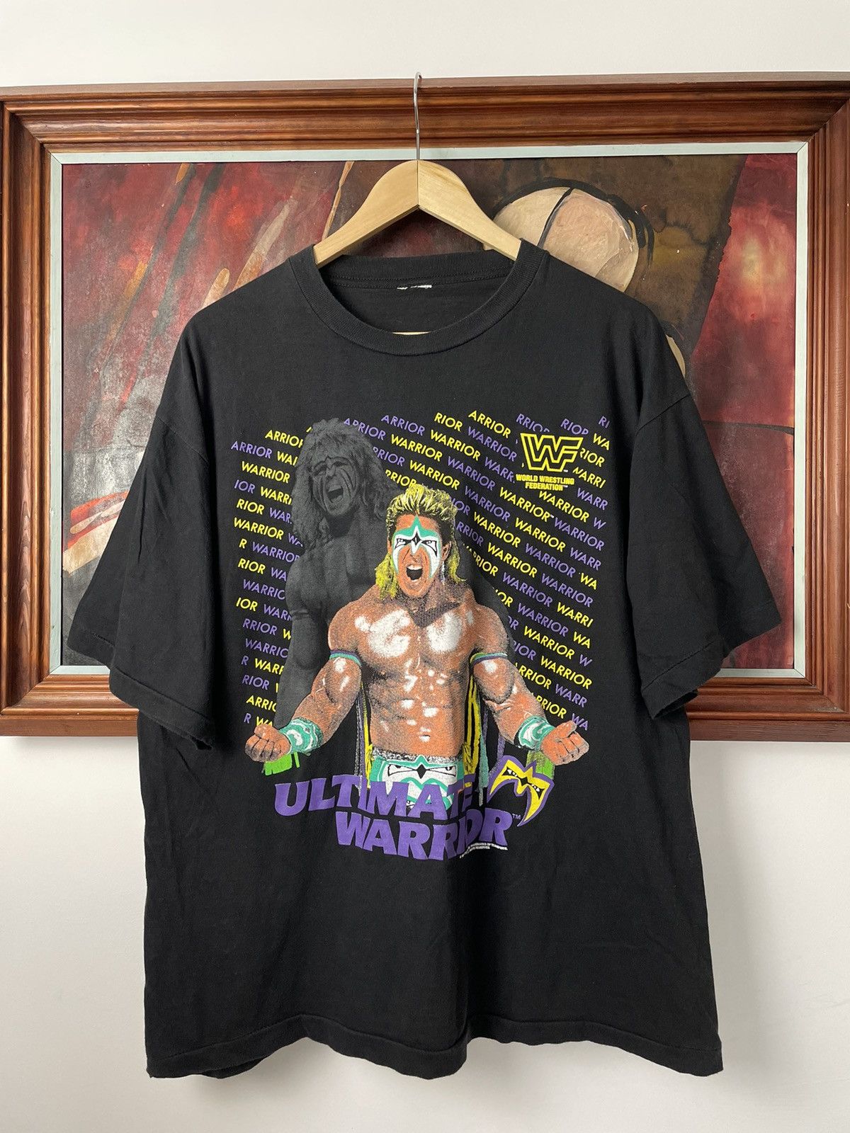 Vintage 1991 Ultimate Warrior WWF Wrestling Tee WWE Rare Rap