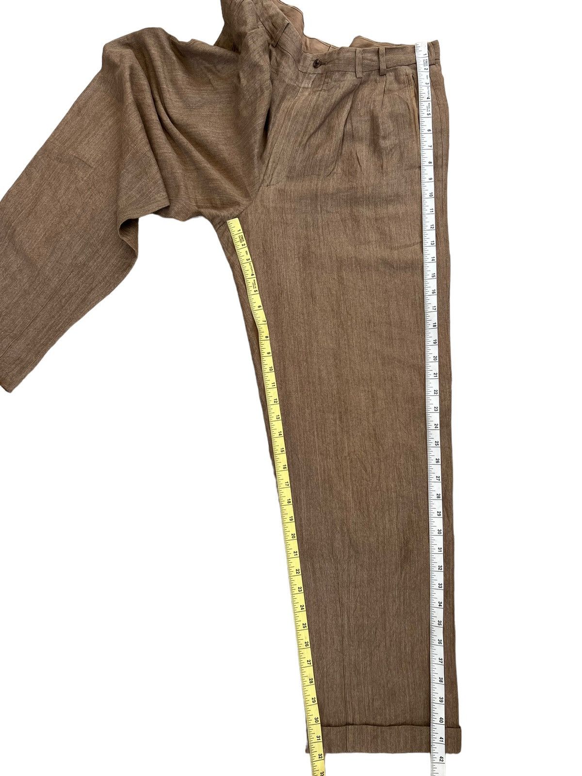 Other Vintage Papas Japan Sun Fade Light Brown Linen Loose Trouser Size US 32 / EU 48 - 5 Thumbnail