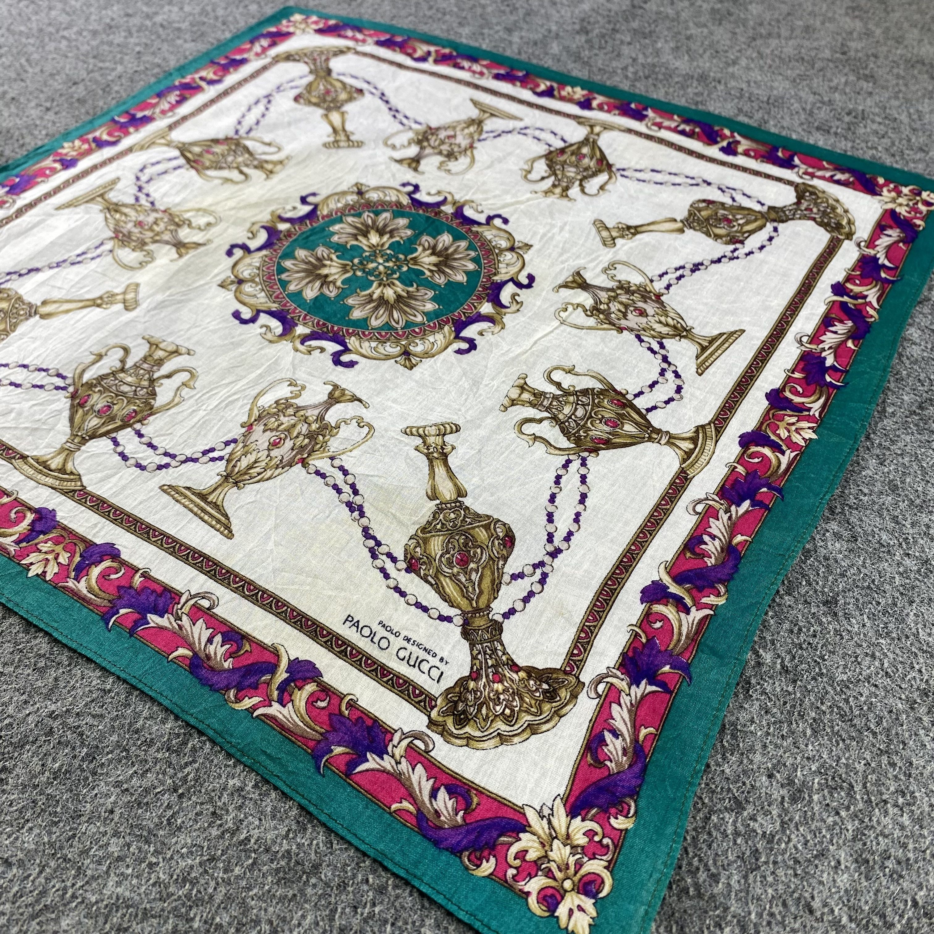 Paolo Gucci × Vintage Paolo Gucci Handkerchief/Neckerchief/Bandana HC905 Size ONE SIZE - 2 Thumbnail