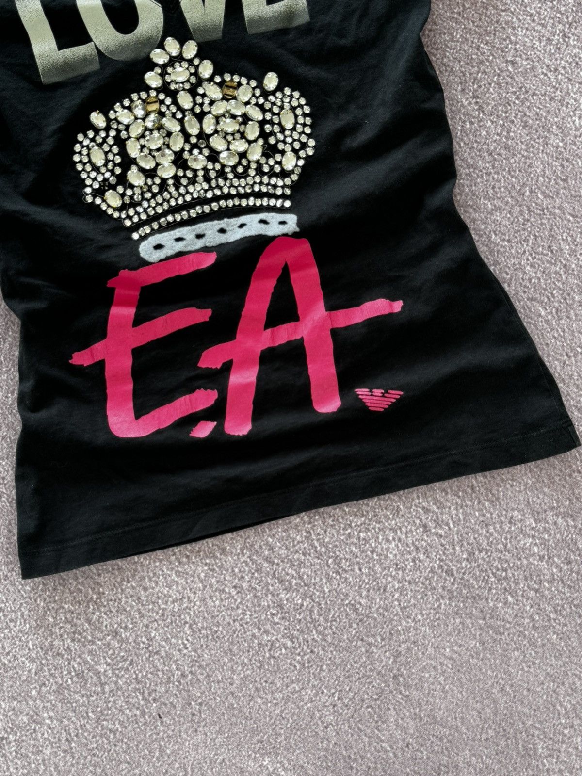 Armani Avant Garde Armani 00s Rhinestones Logo Y2K Top T-Shirt Size M / US 6-8 / IT 42-44 - 6 Thumbnail