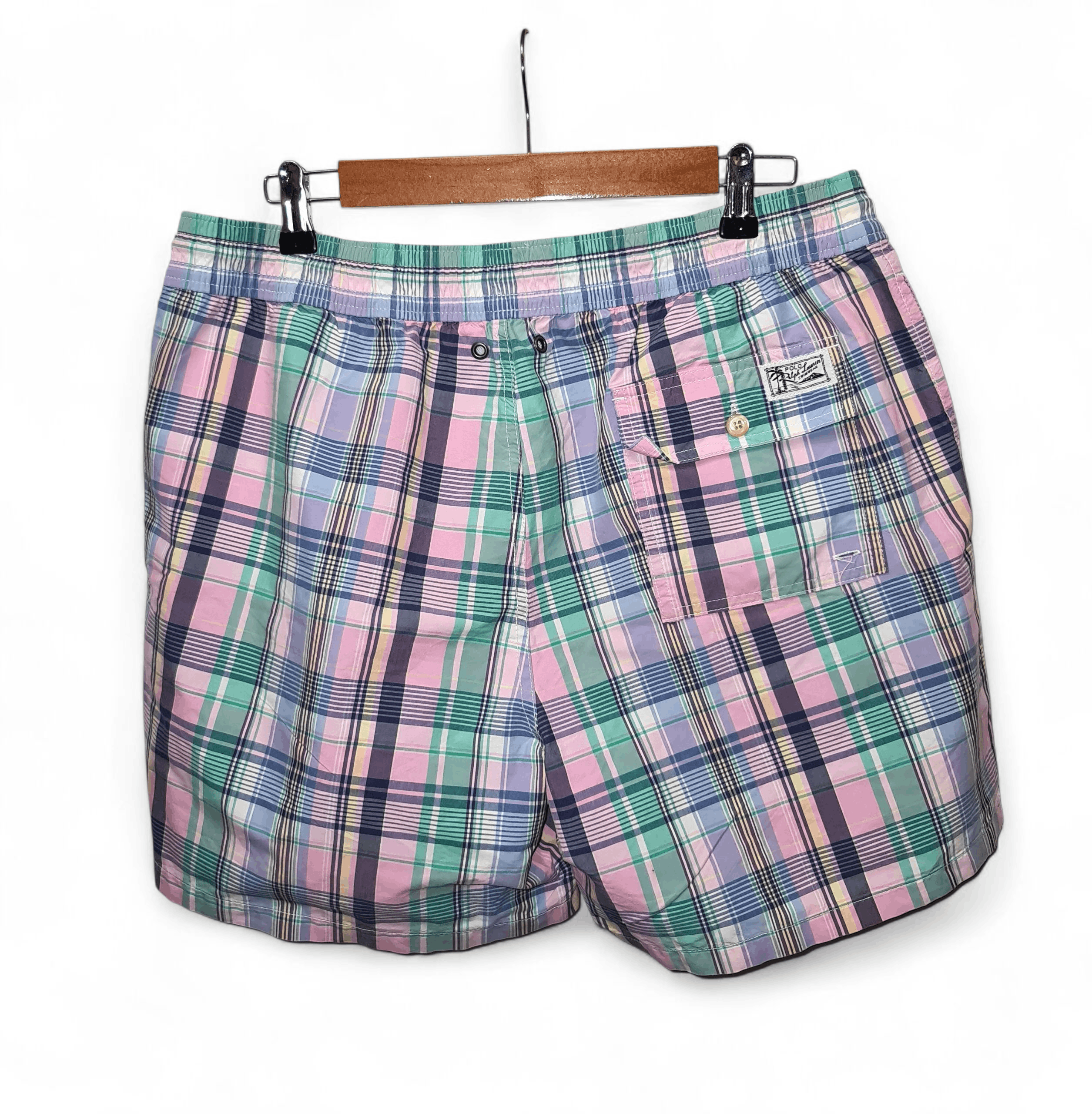 Polo Ralph Lauren 90s Vintage Polo Ralph Lauren Check Striped Swim Short Size US 34 / EU 50 - 7 Thumbnail