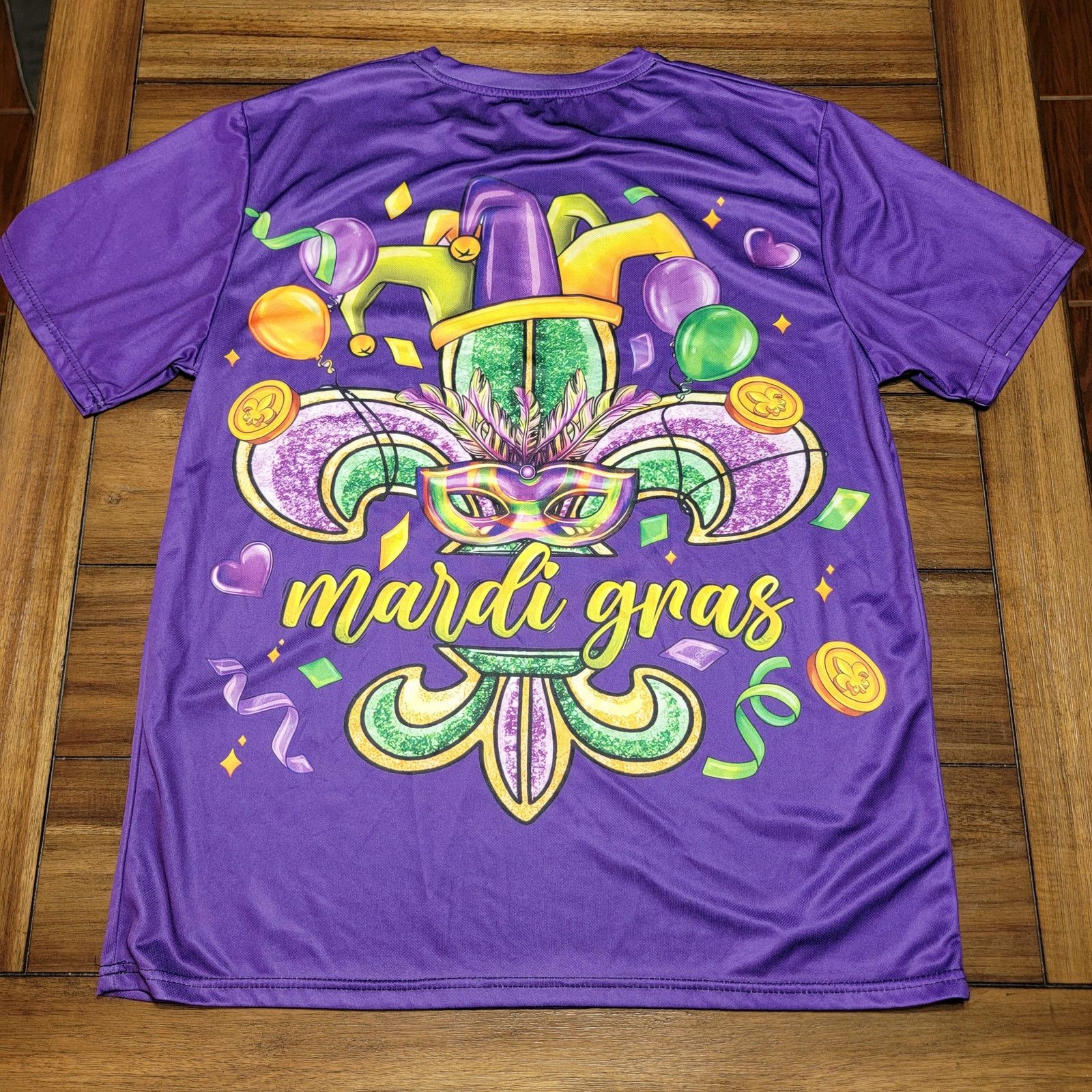 Other Mardi Gras Purple Unisex Tee Mask w/ Balloons - Size XXL* Size US XXL / EU 58 / 5 - 3 Thumbnail