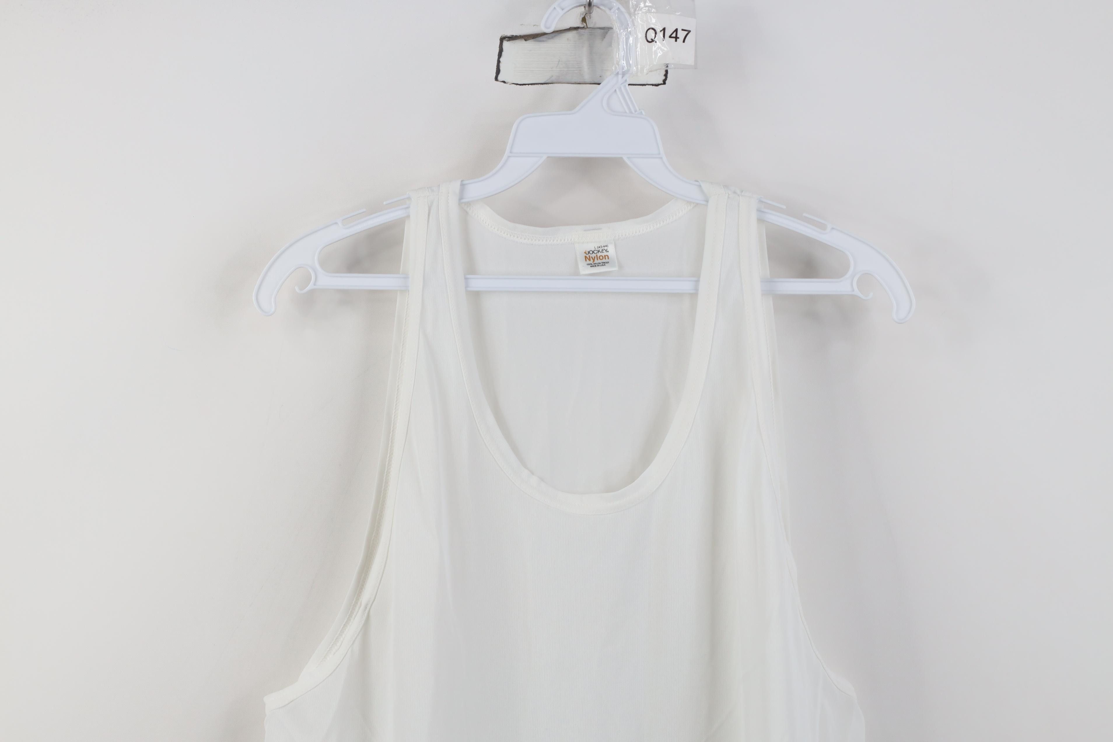 Vintage Vintage 70s Streetwear Mesh Nylon Tank Top T-Shirt White USA Size US L / EU 52-54 / 3 - 2 Thumbnail
