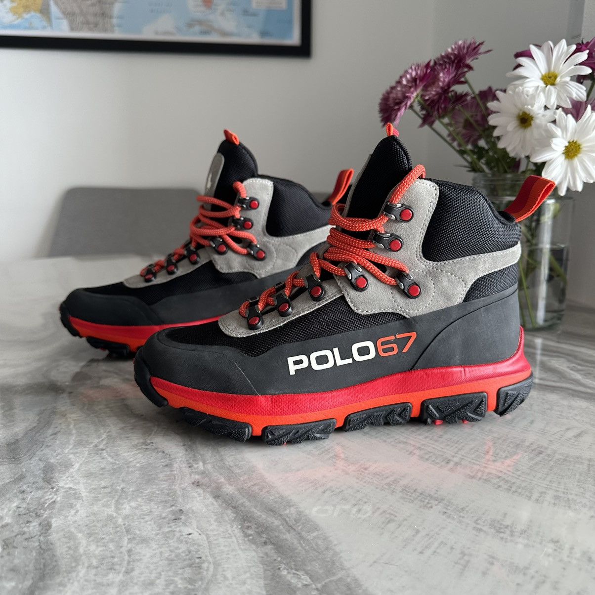 Polo Ralph Lauren Polo Ralph Lauren Adventure 300 Black Gray Mid Boots Size US 7 / EU 40 - 1 Thumbnail